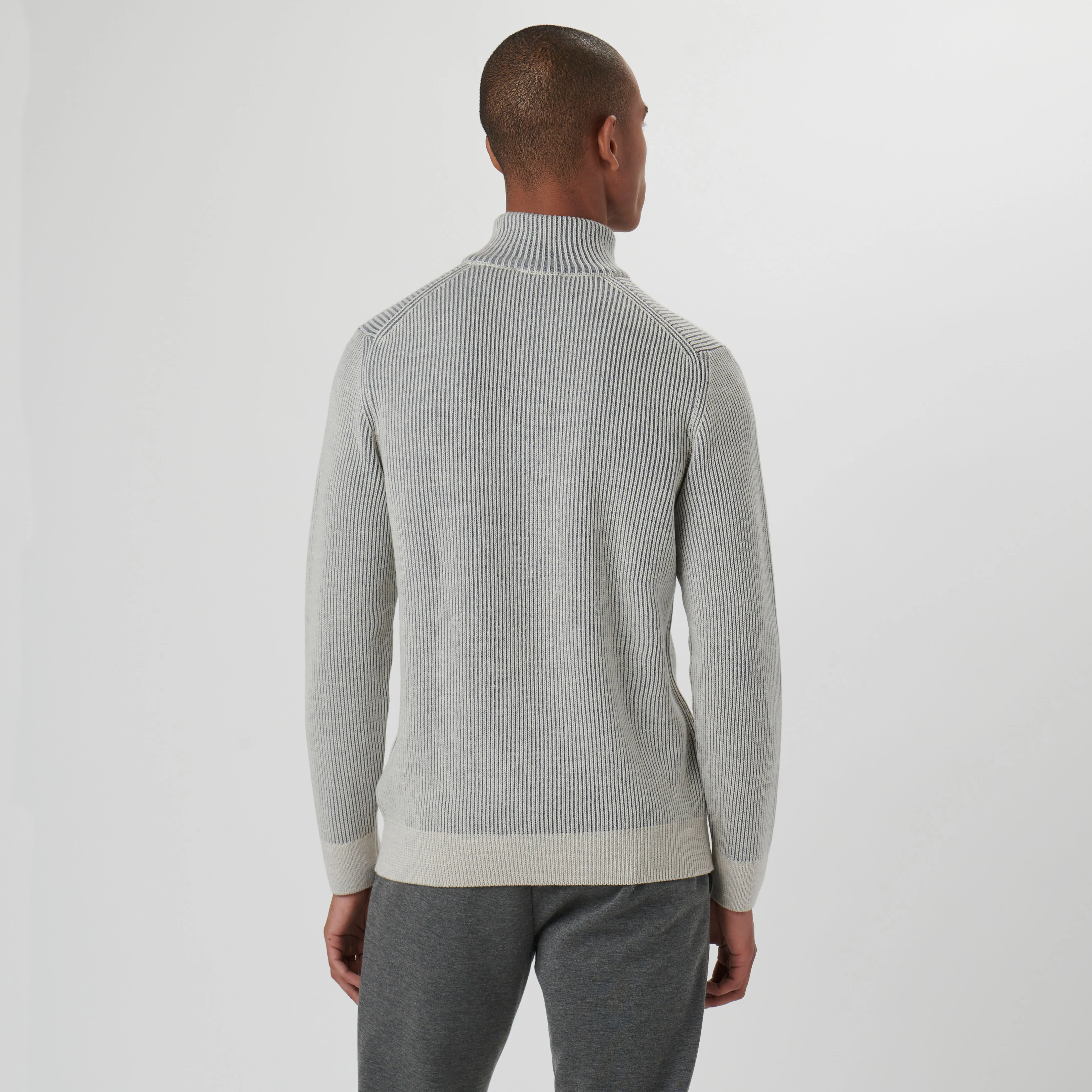Cable Knit Quarter Zip Sweater sold by Bugatchi product image thumbnail 4