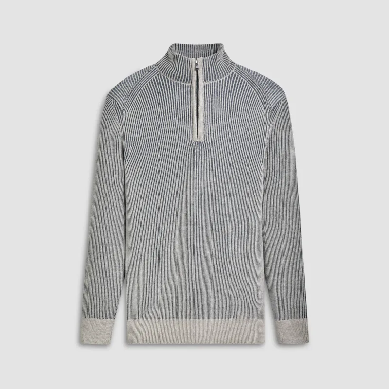 Cable Knit Quarter Zip Sweater sold by Bugatchi