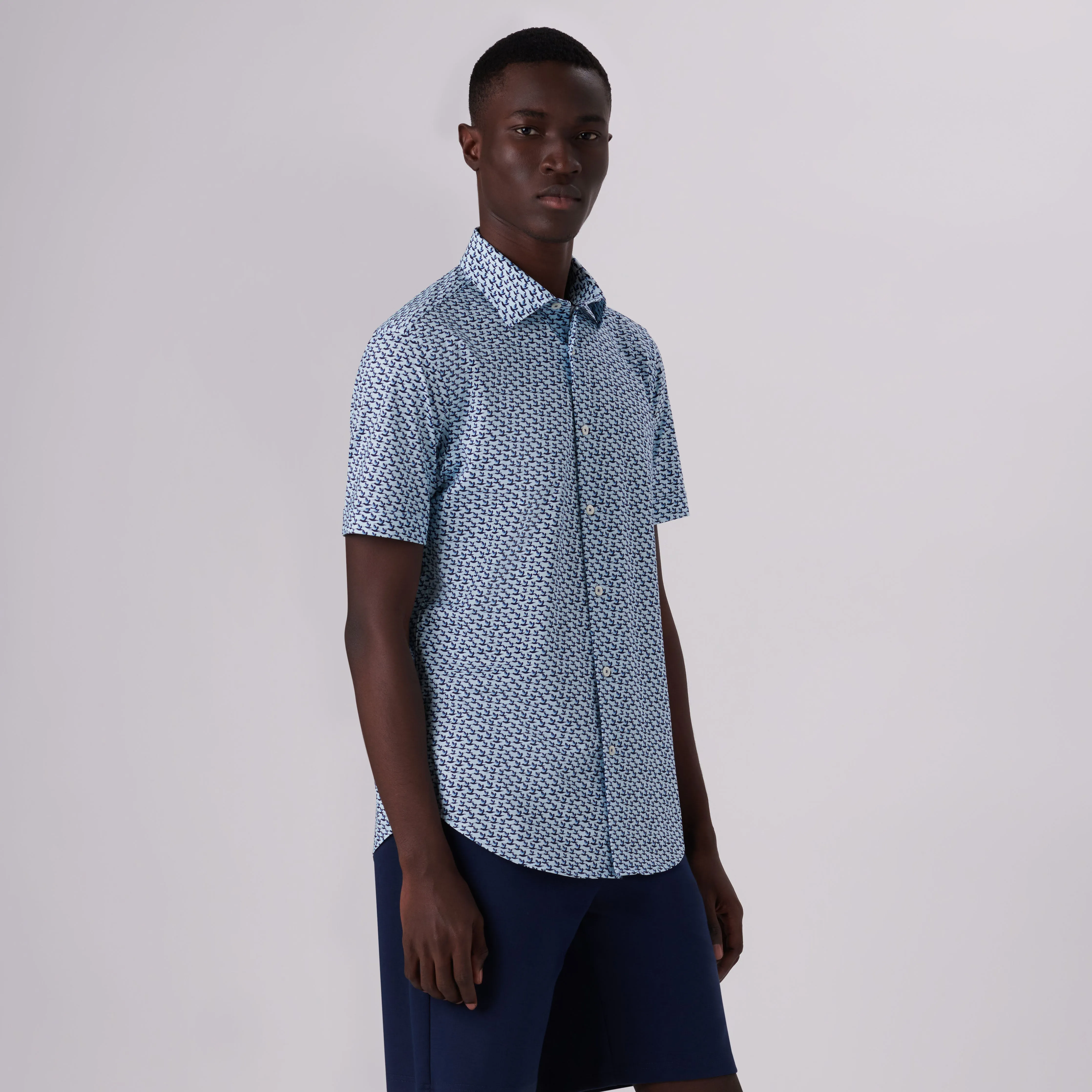Miles Abstract Print OoohCotton Short Sleeve Shirt sold by Bugatchi product image thumbnail 3