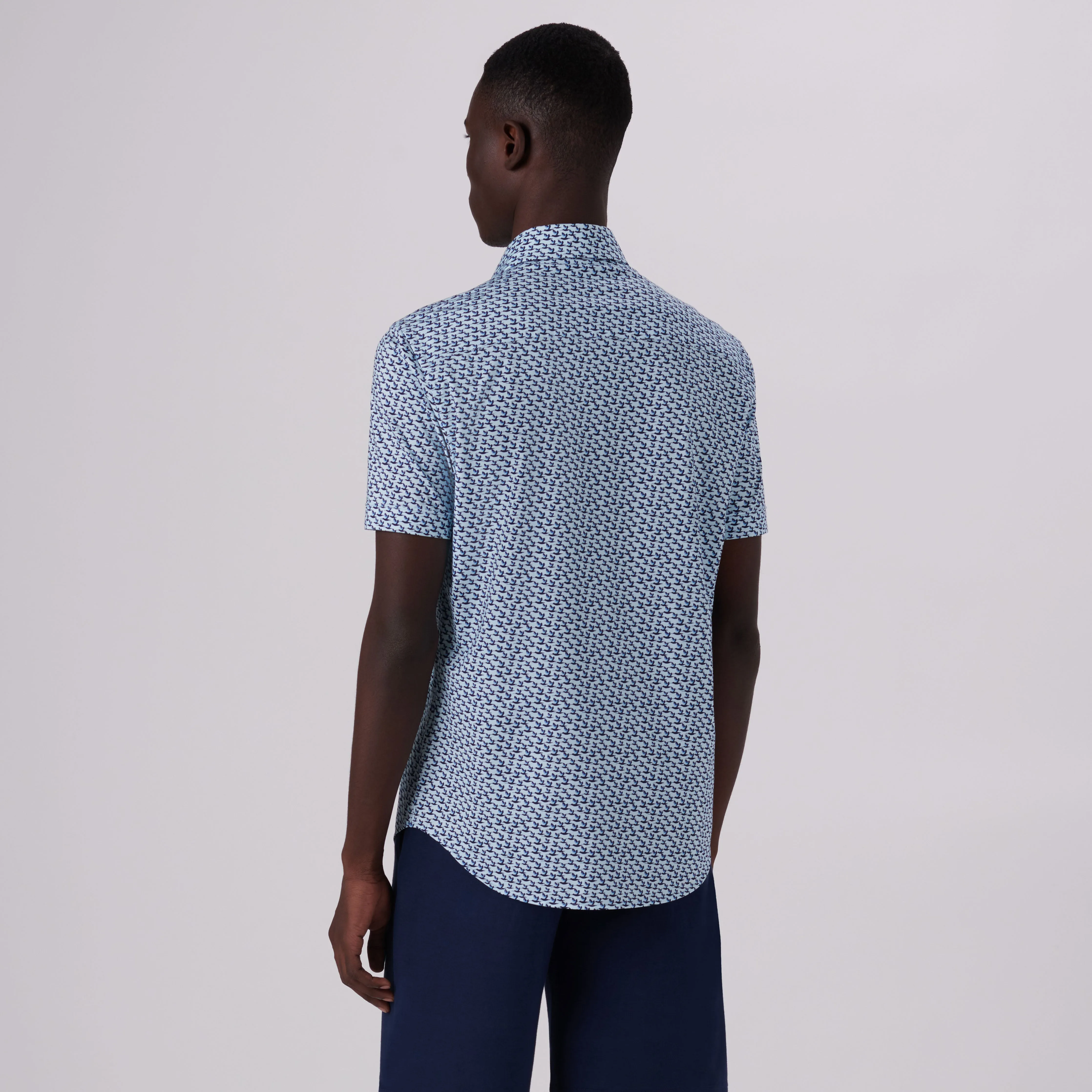 Miles Abstract Print OoohCotton Short Sleeve Shirt sold by Bugatchi product image thumbnail 4