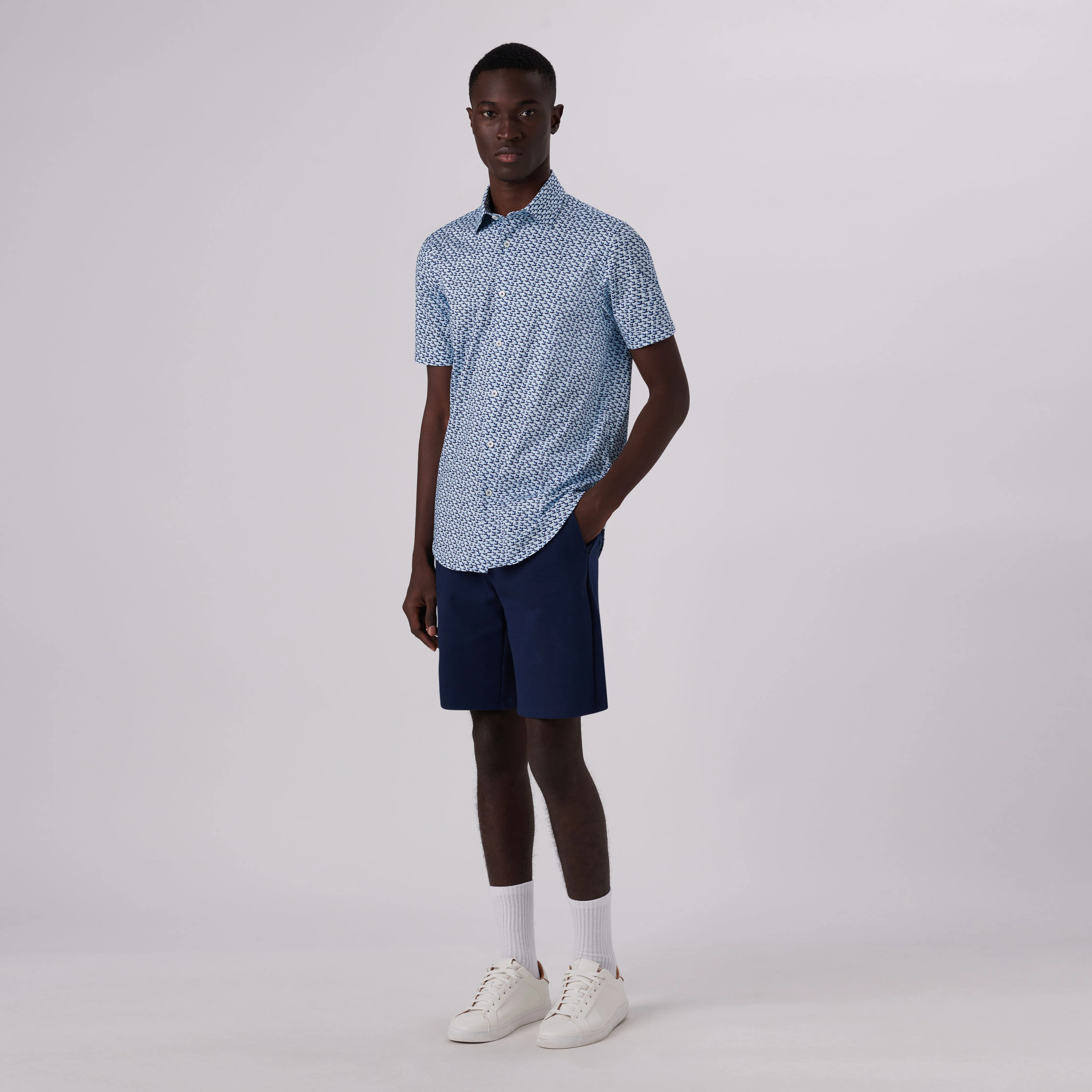 Miles Abstract Print OoohCotton Short Sleeve Shirt sold by Bugatchi product image thumbnail 5