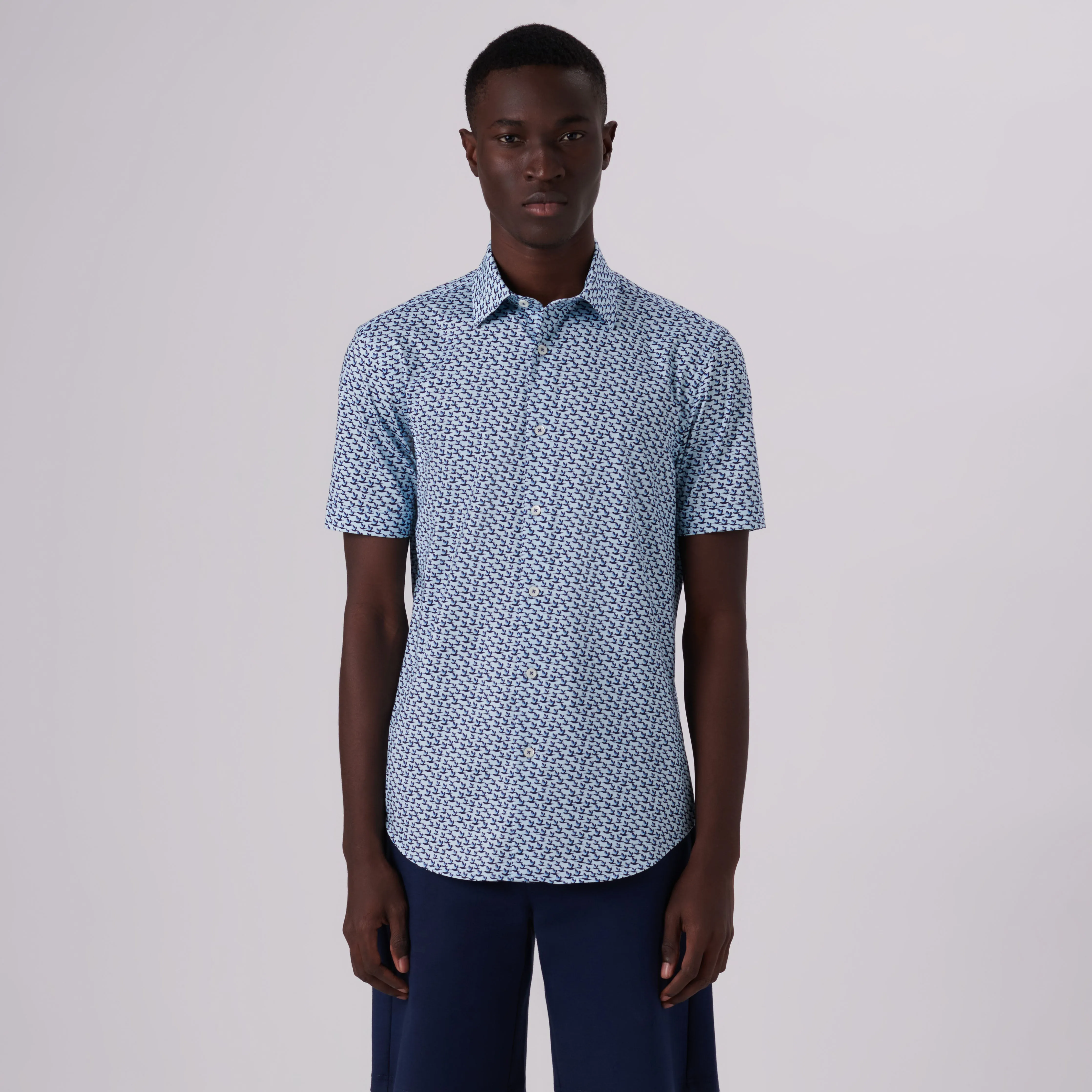 Miles Abstract Print OoohCotton Short Sleeve Shirt sold by Bugatchi product image thumbnail 2