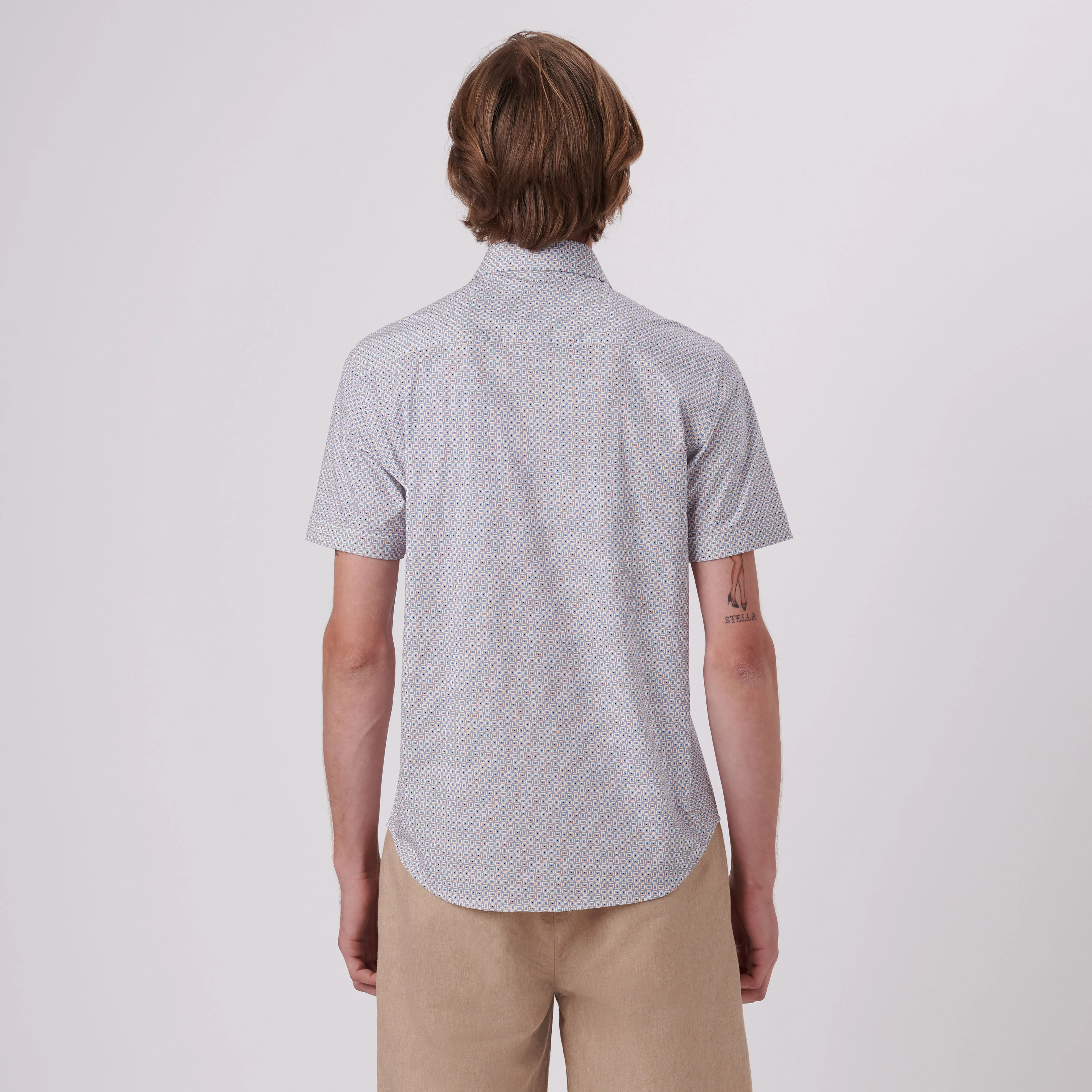 Miles Abstract Print OoohCotton Short Sleeve Shirt sold by Bugatchi product image thumbnail 4