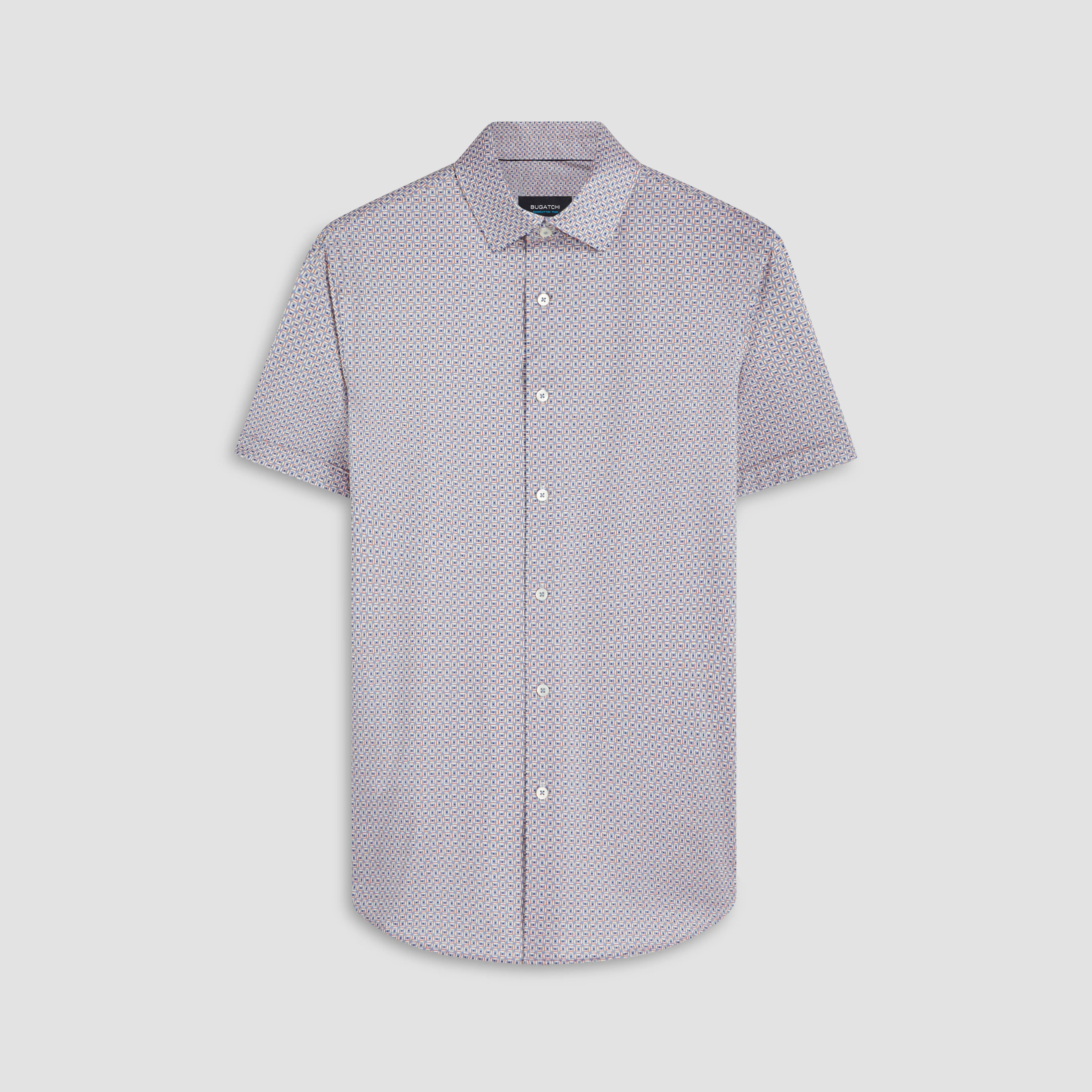 Miles Abstract Print OoohCotton Short Sleeve Shirt sold by Bugatchi