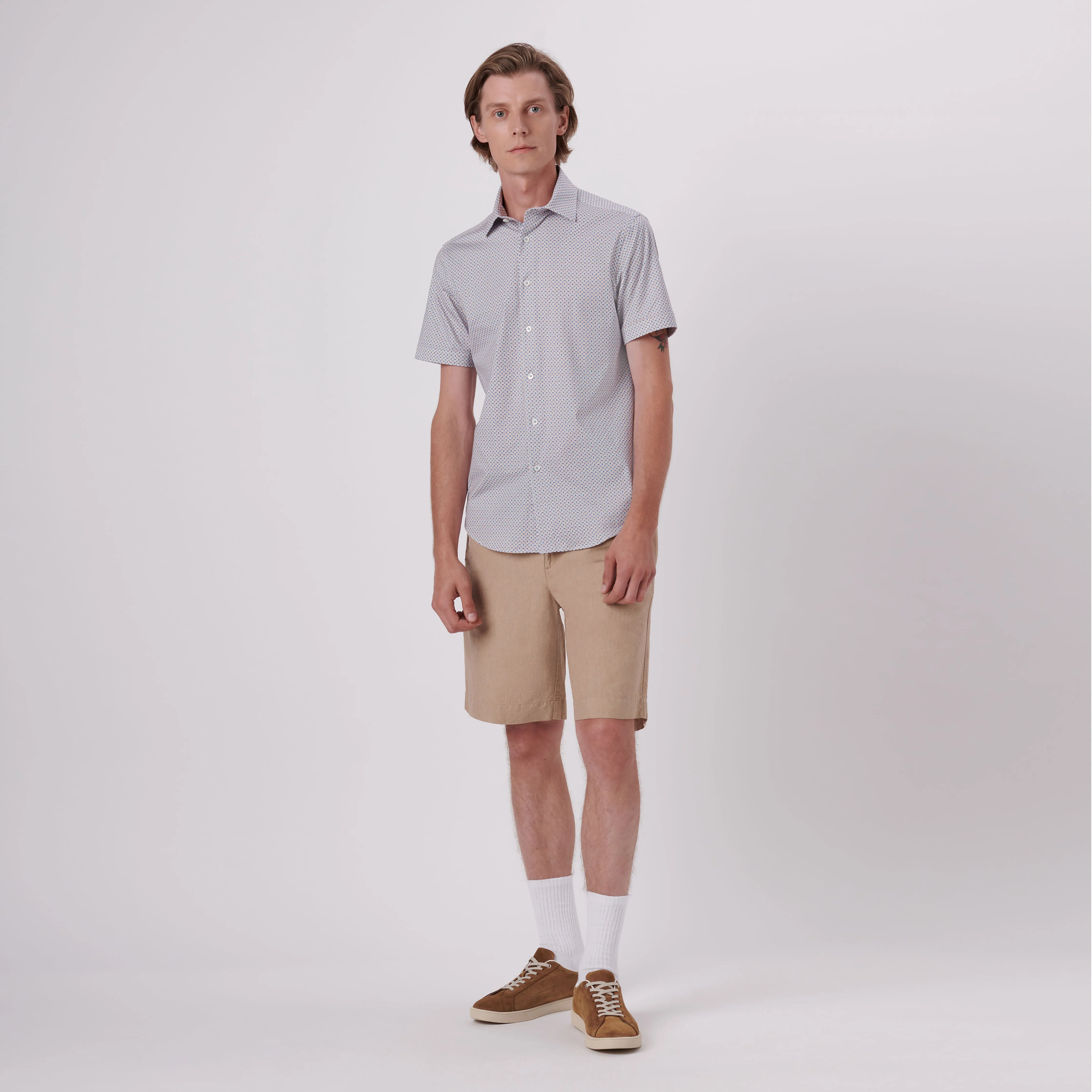 Miles Abstract Print OoohCotton Short Sleeve Shirt sold by Bugatchi product image thumbnail 5