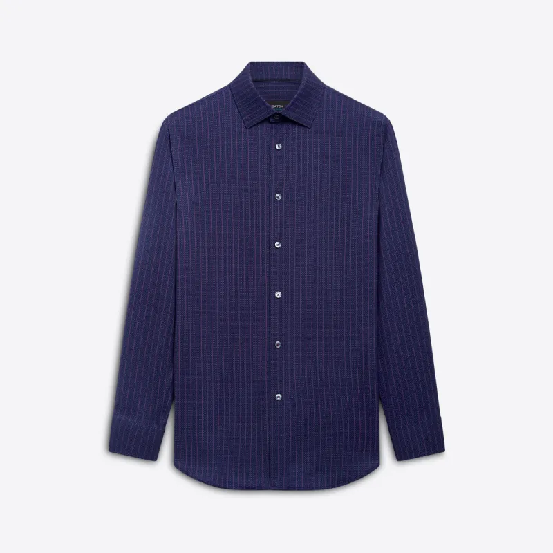 JAMES Dot and Check OoohCotton Shirt sold by Bugatchi