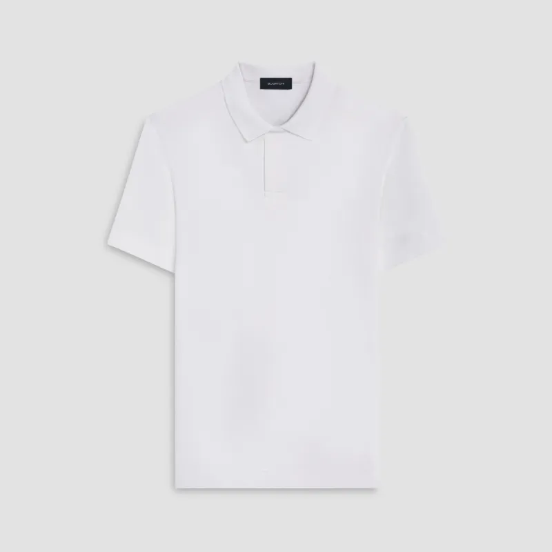 Towelling French Terry Johnny Collar Polo sold by Bugatchi