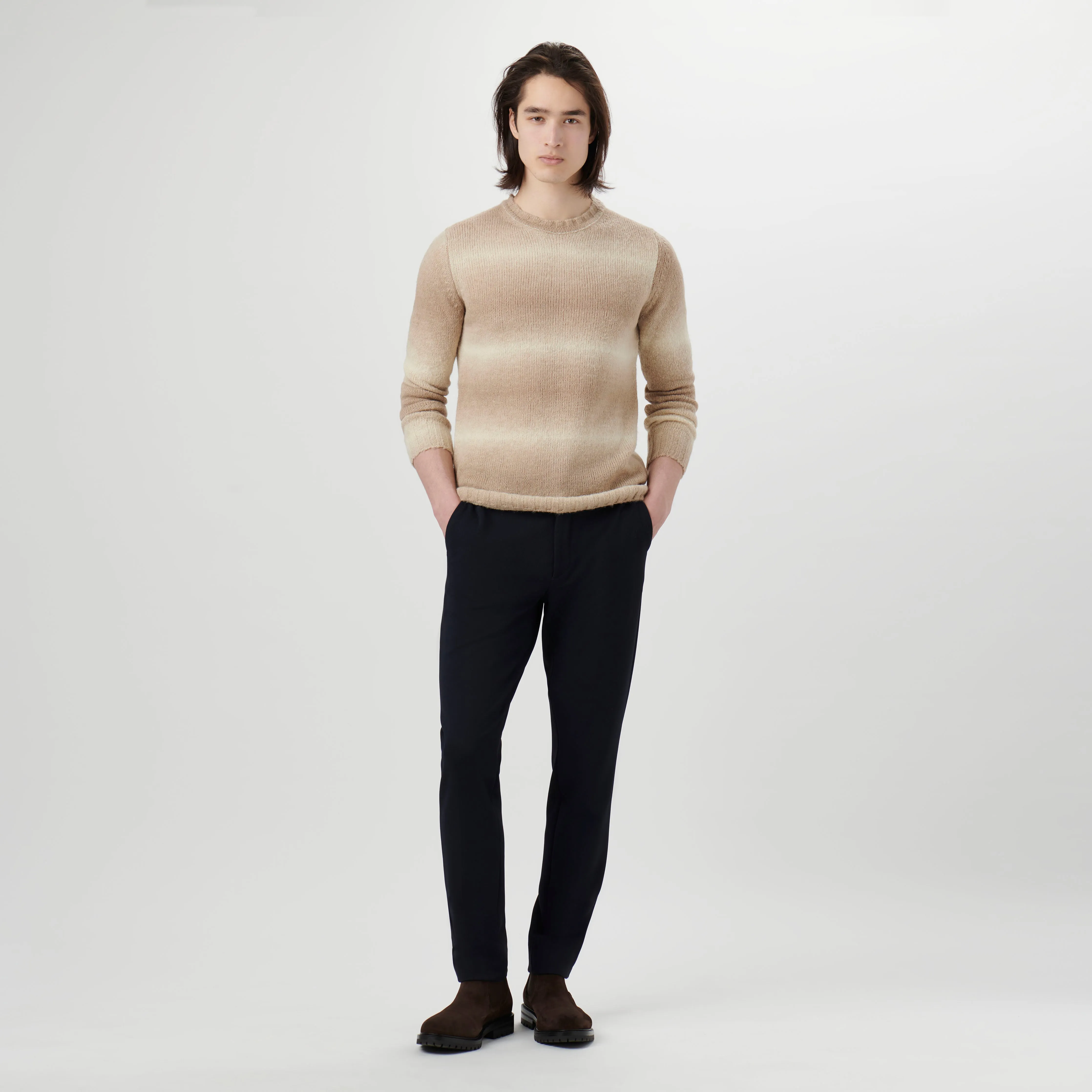 Gradient Striped Crew Neck Sweater sold by Bugatchi product image thumbnail 5