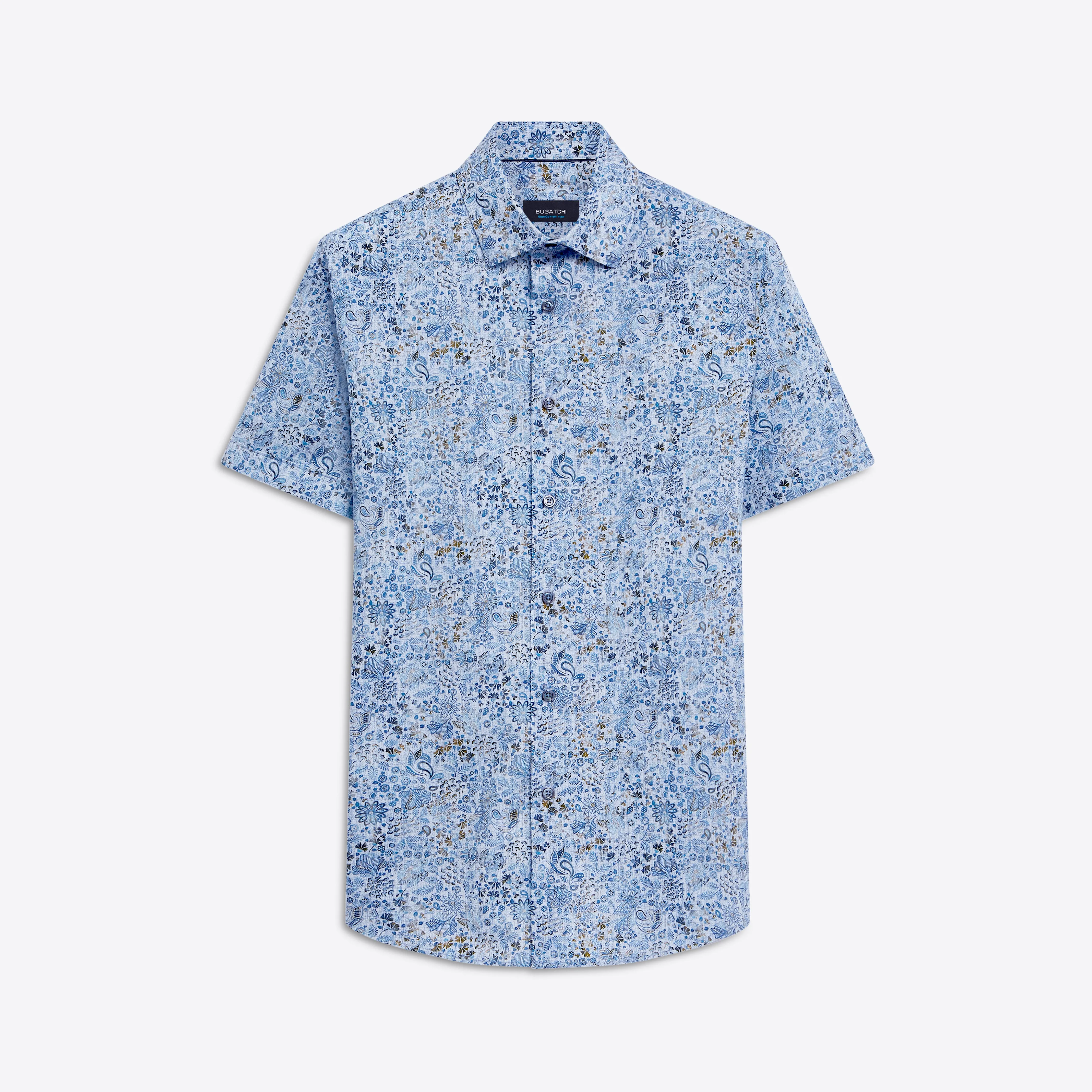 MILES Floral Print OoohCotton Short Sleeve Shirt sold by Bugatchi