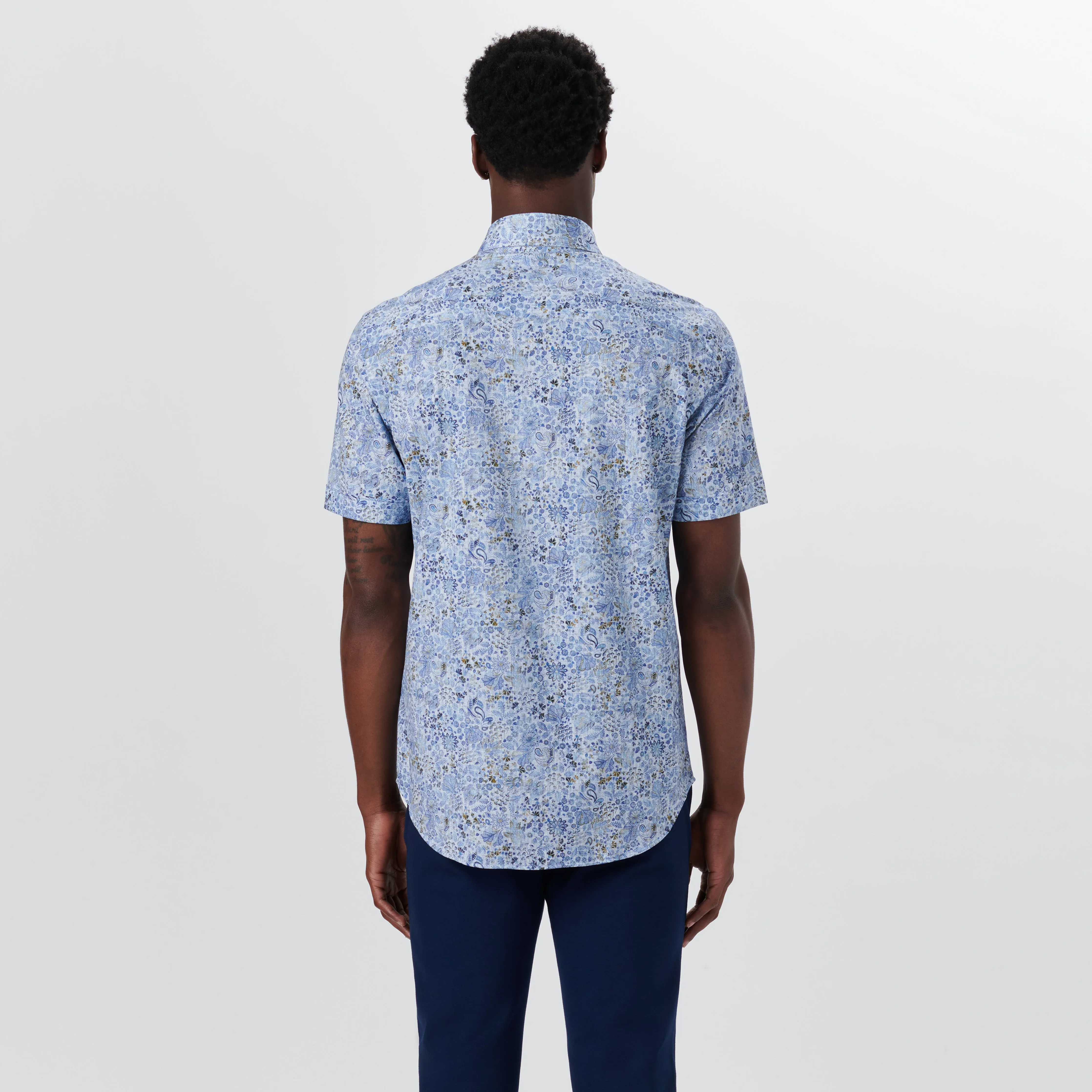 MILES Floral Print OoohCotton Short Sleeve Shirt sold by Bugatchi product image thumbnail 4