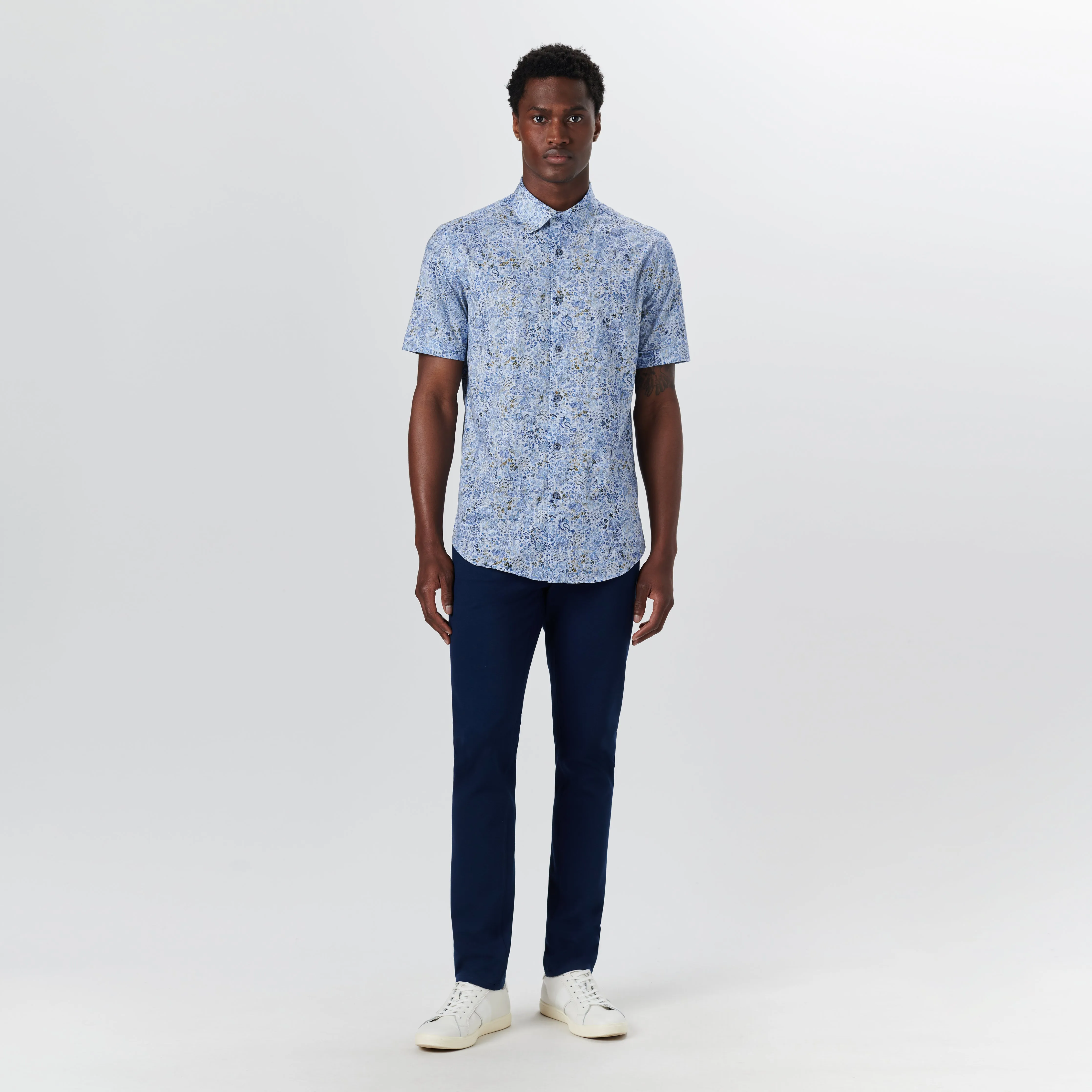 MILES Floral Print OoohCotton Short Sleeve Shirt sold by Bugatchi product image thumbnail 5
