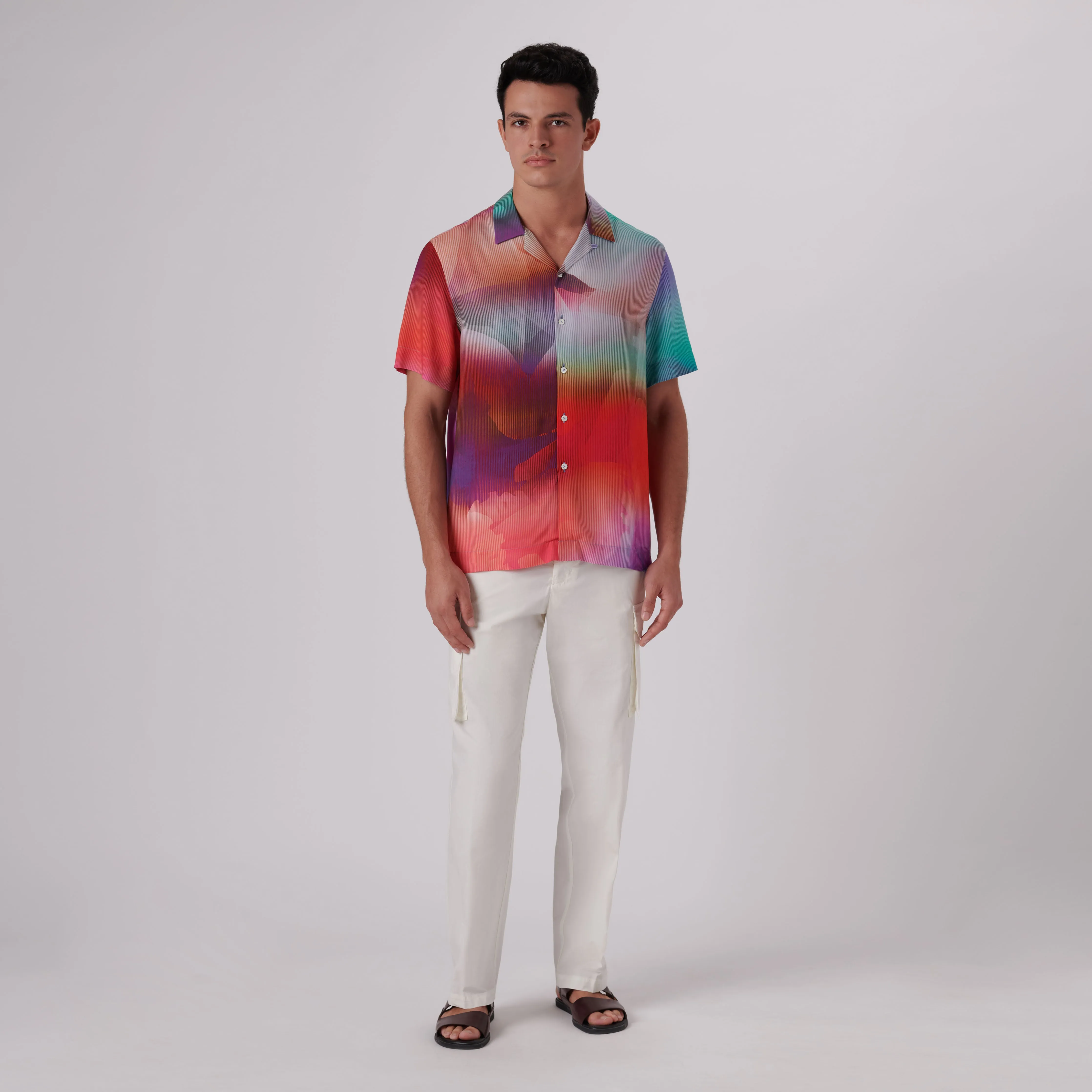 Jackson Multi Pin Stripe Short Sleeve Shirt sold by Bugatchi product image thumbnail 5