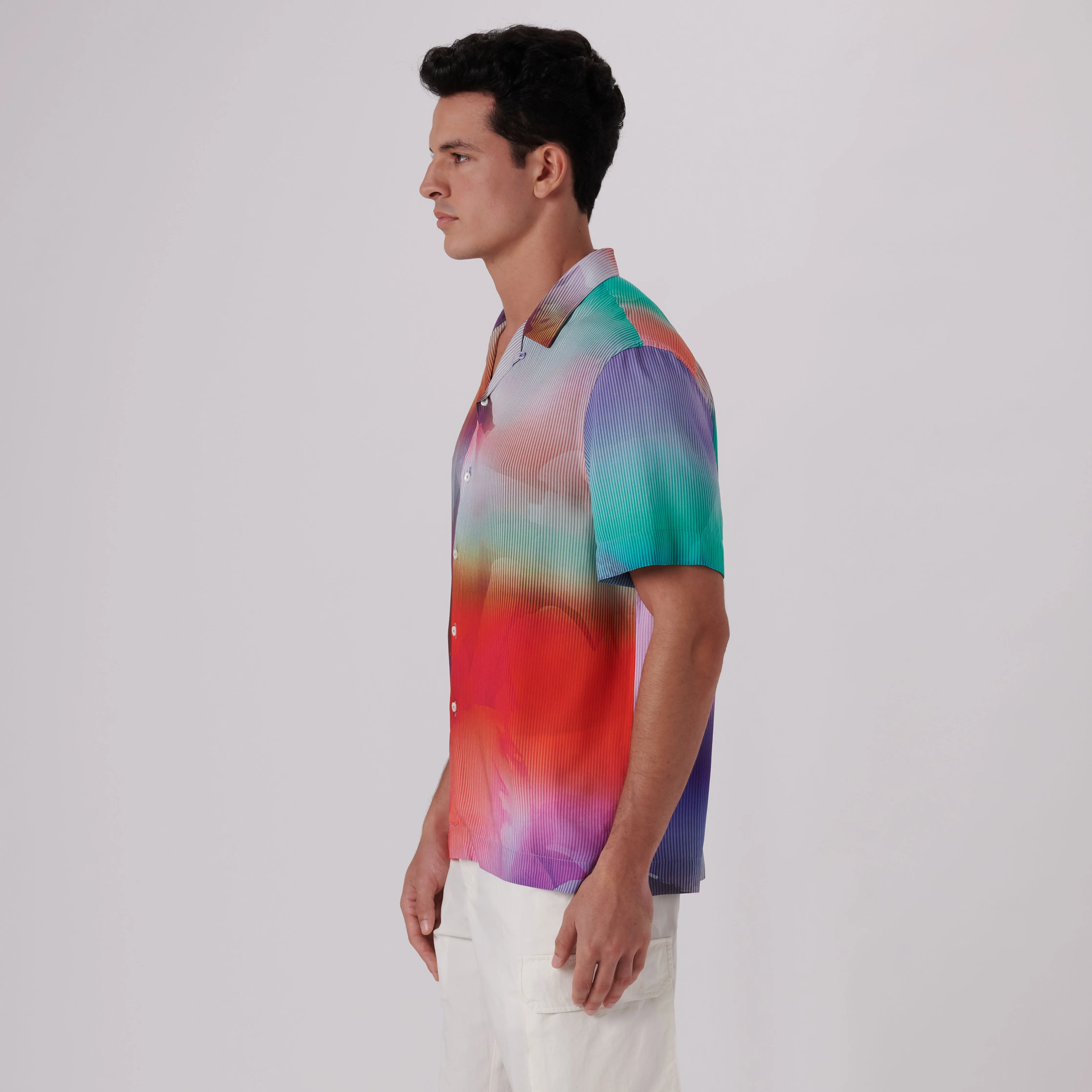 Jackson Multi Pin Stripe Short Sleeve Shirt sold by Bugatchi product image thumbnail 3