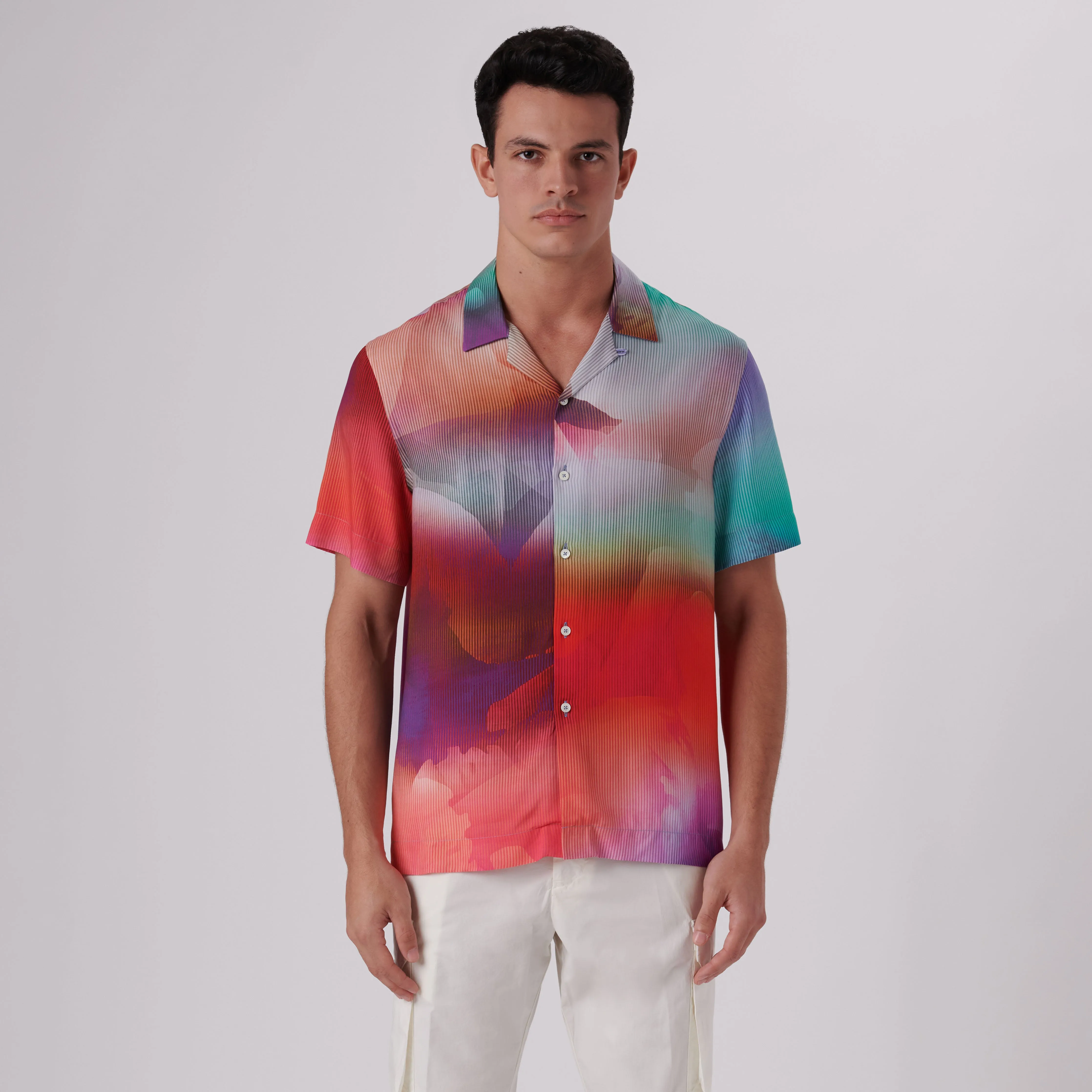 Jackson Multi Pin Stripe Short Sleeve Shirt sold by Bugatchi product image thumbnail 2
