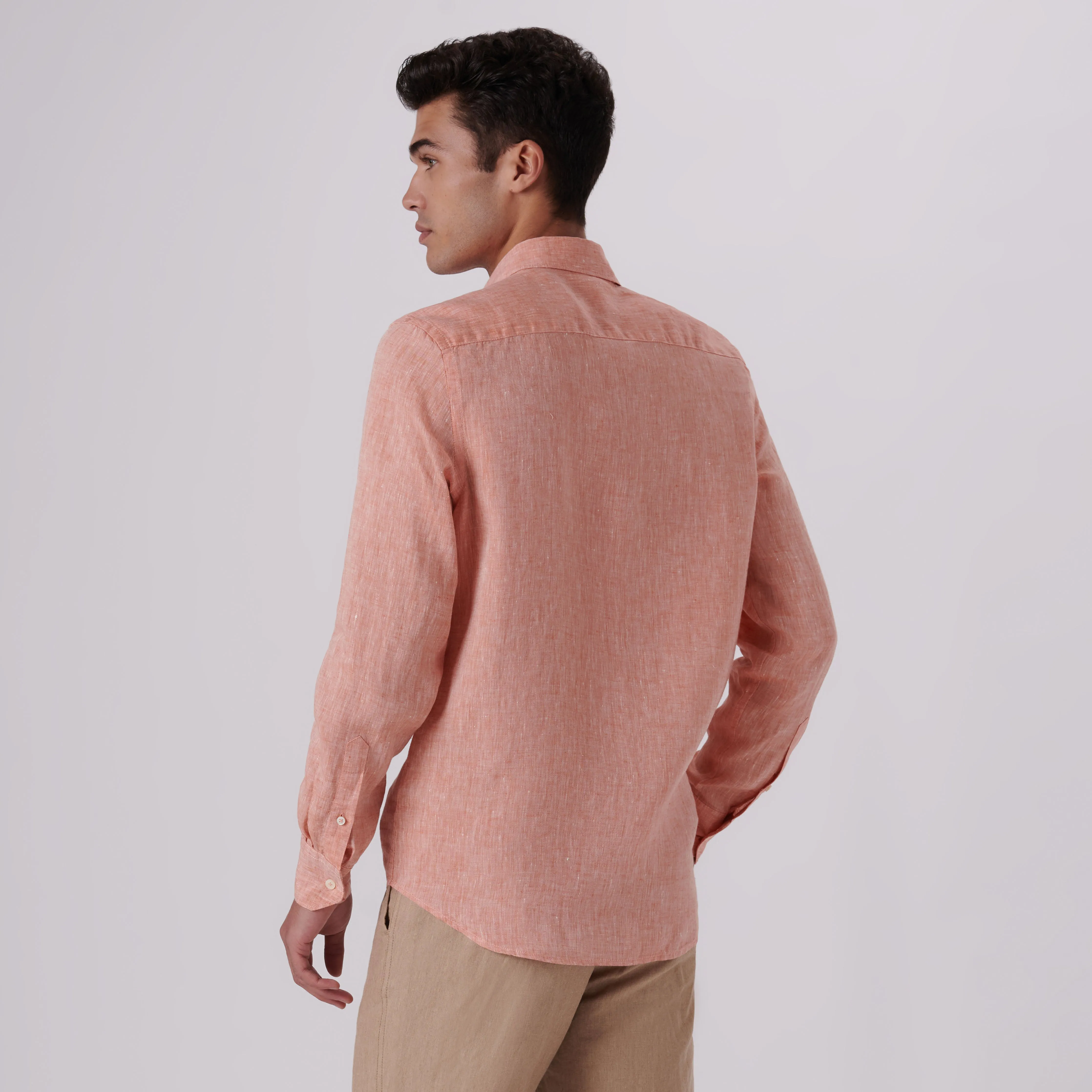 Axel Solid Linen Shirt sold by Bugatchi product image thumbnail 4