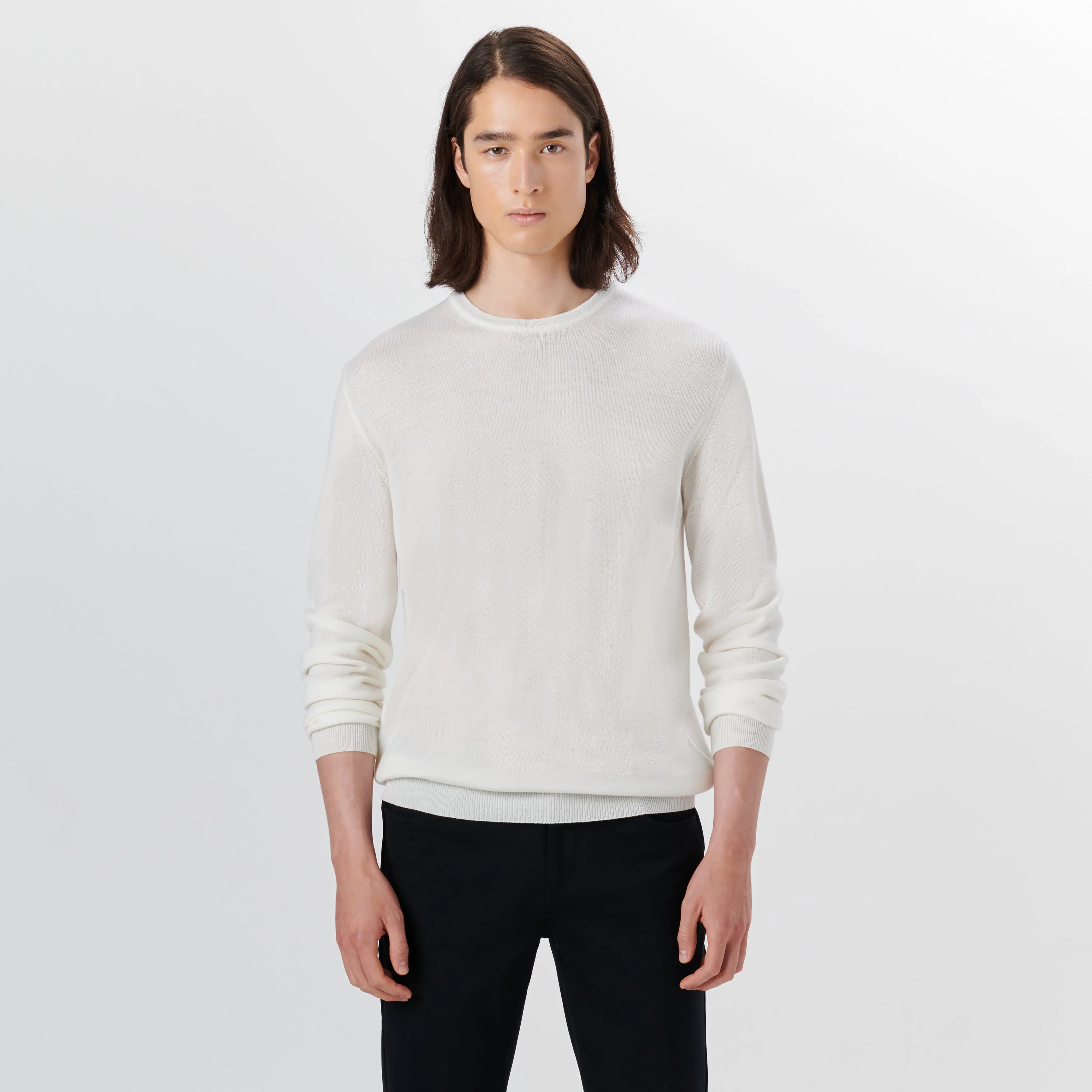 Super Merino Crew Neck Solid Sweater sold by Bugatchi product image thumbnail 2