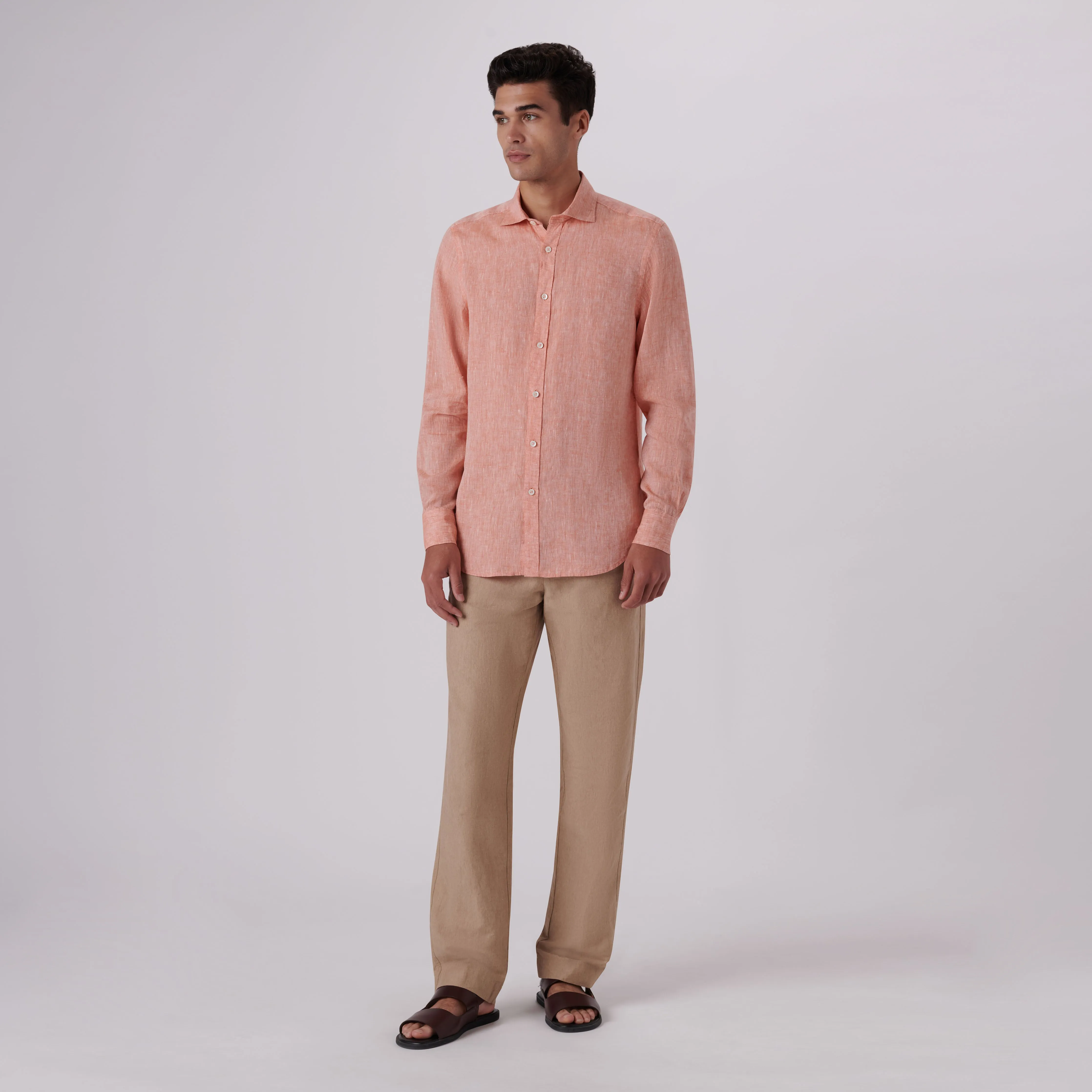 Axel Solid Linen Shirt sold by Bugatchi product image thumbnail 5