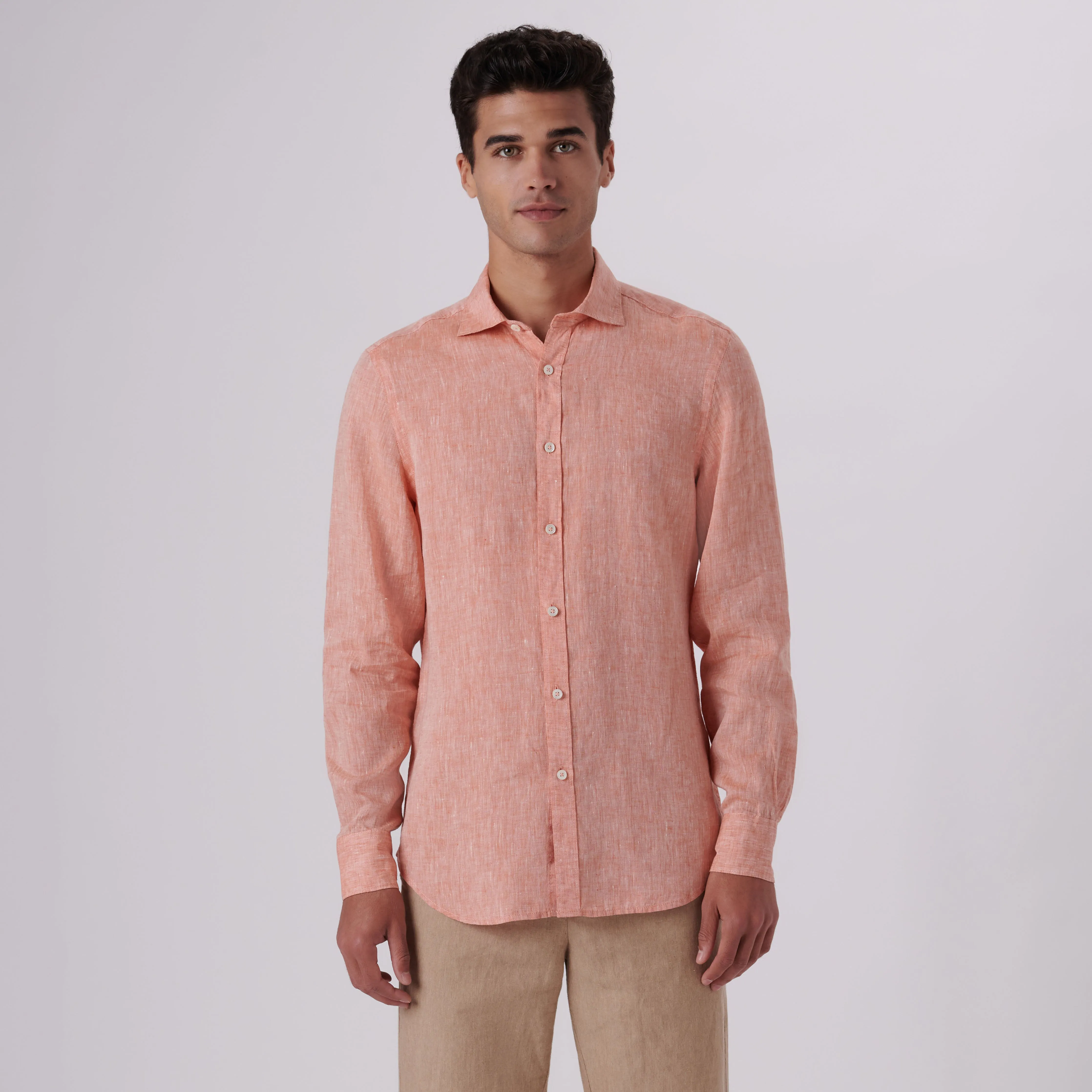 Axel Solid Linen Shirt sold by Bugatchi product image thumbnail 2