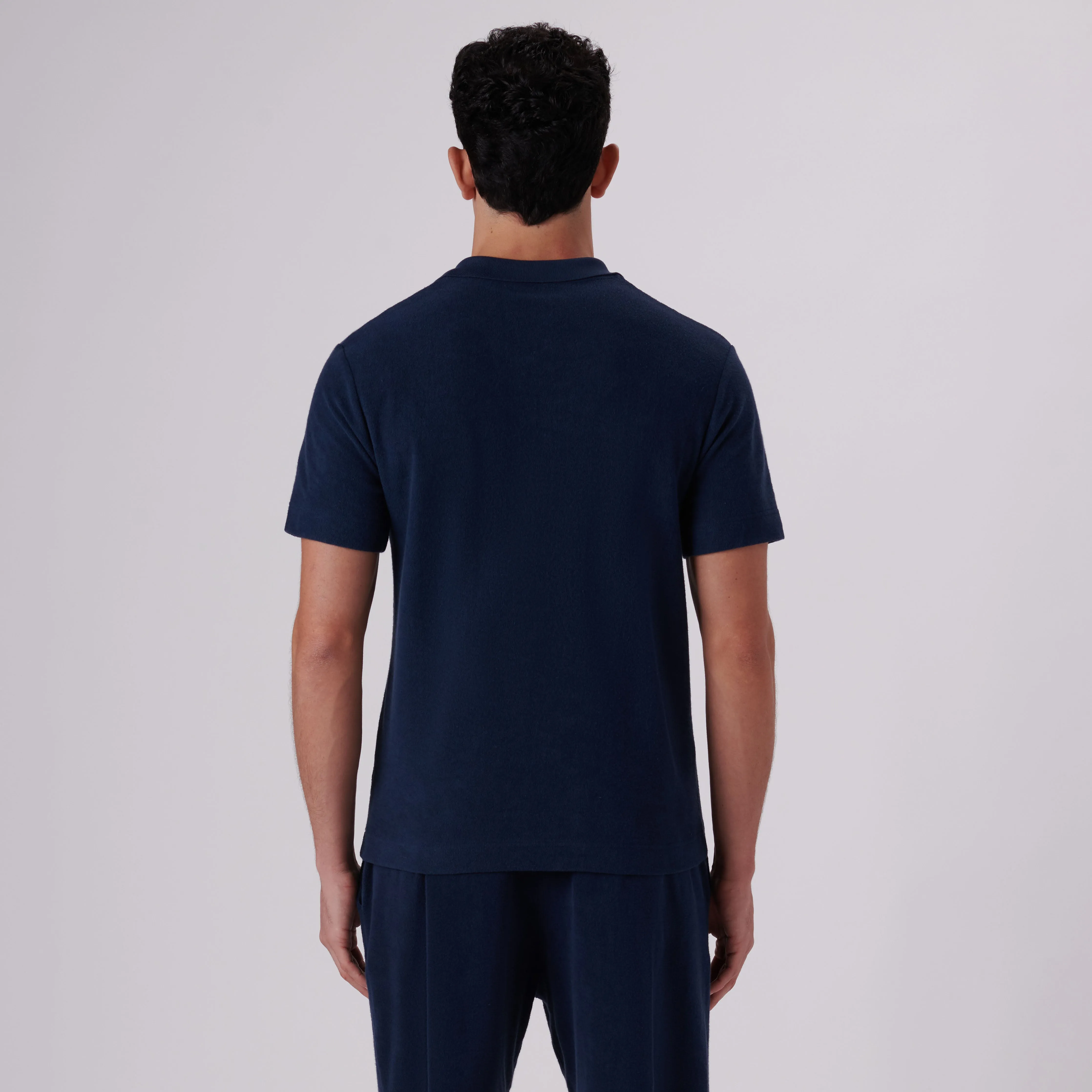 Towelling French Terry Johnny Collar Polo sold by Bugatchi product image thumbnail 4