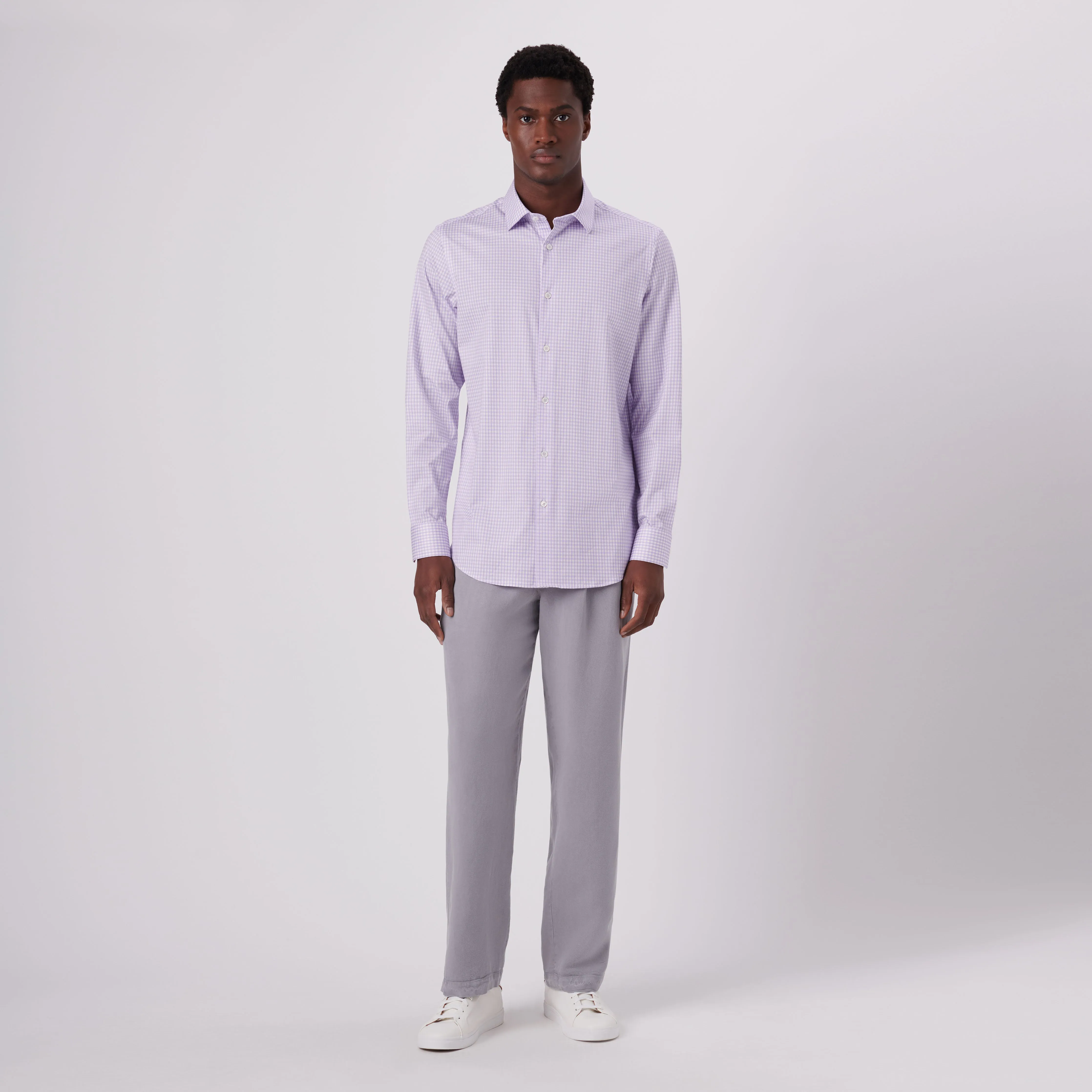 James Gingham Check Print OoohCotton Shirt sold by Bugatchi product image thumbnail 5