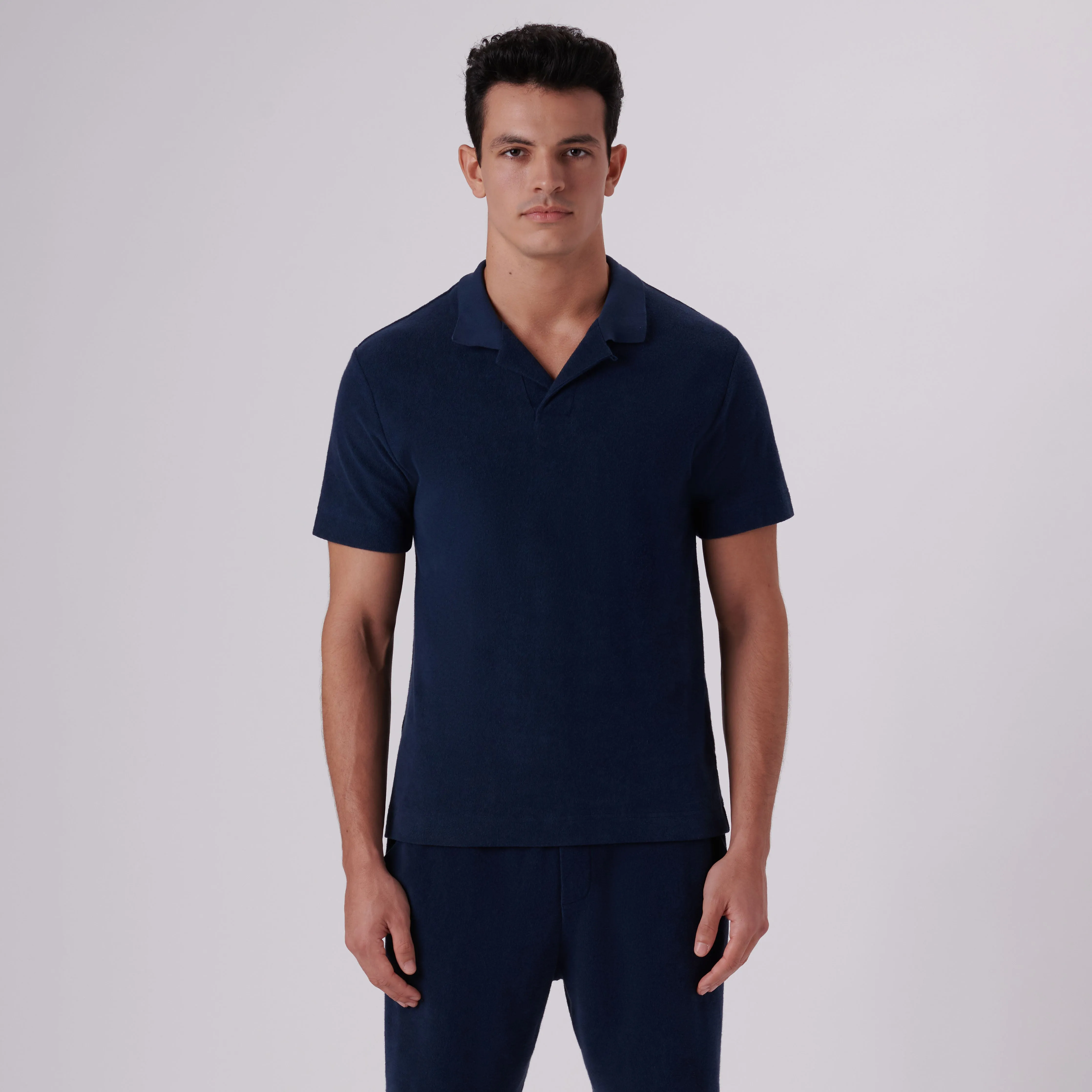 Towelling French Terry Johnny Collar Polo sold by Bugatchi product image thumbnail 2