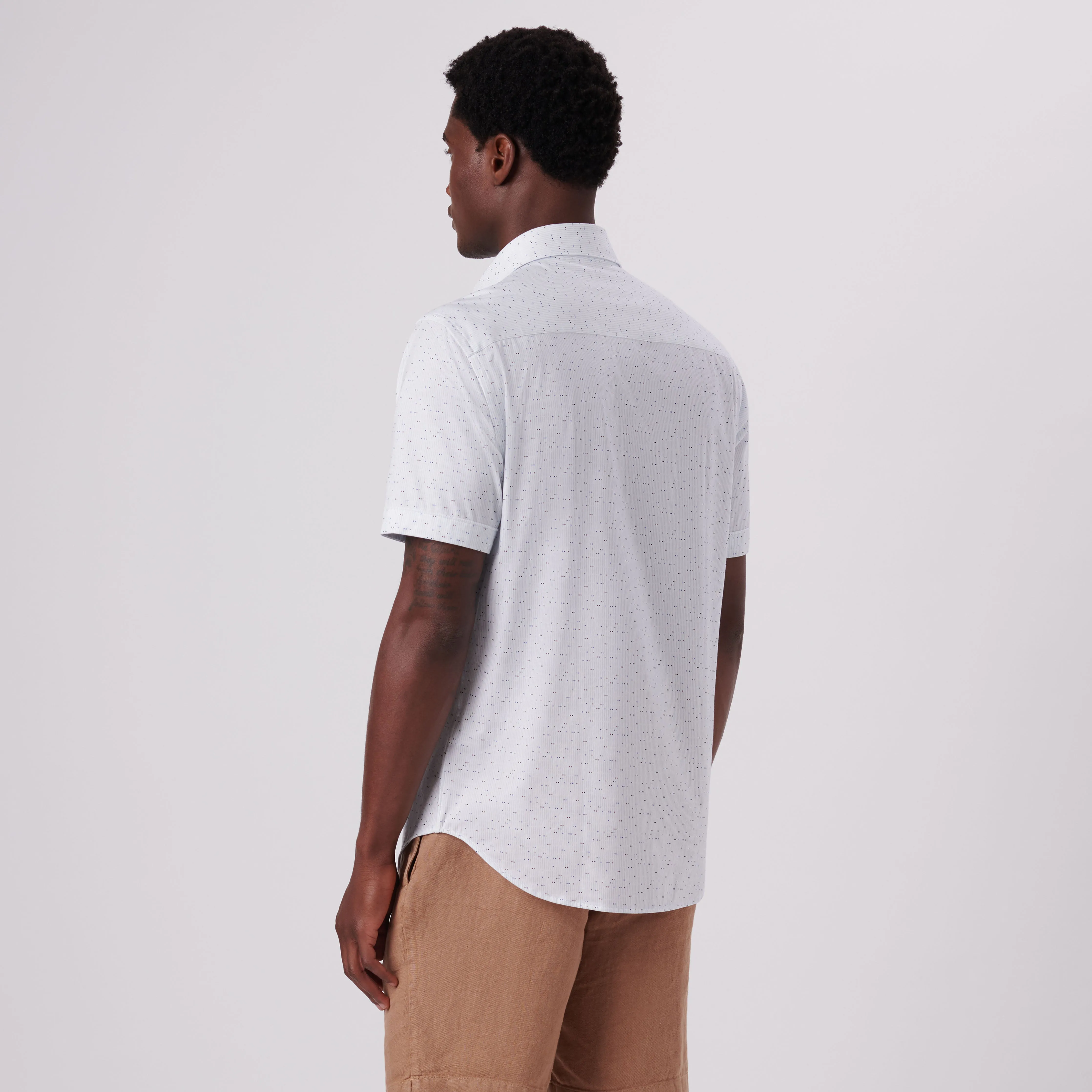 Miles Geometric Print OoohCotton Short Sleeve Shirt sold by Bugatchi product image thumbnail 4