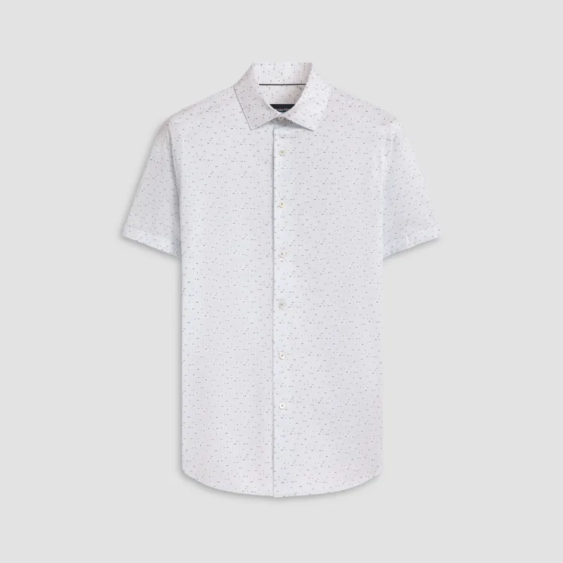 Miles Geometric Print OoohCotton Short Sleeve Shirt sold by Bugatchi
