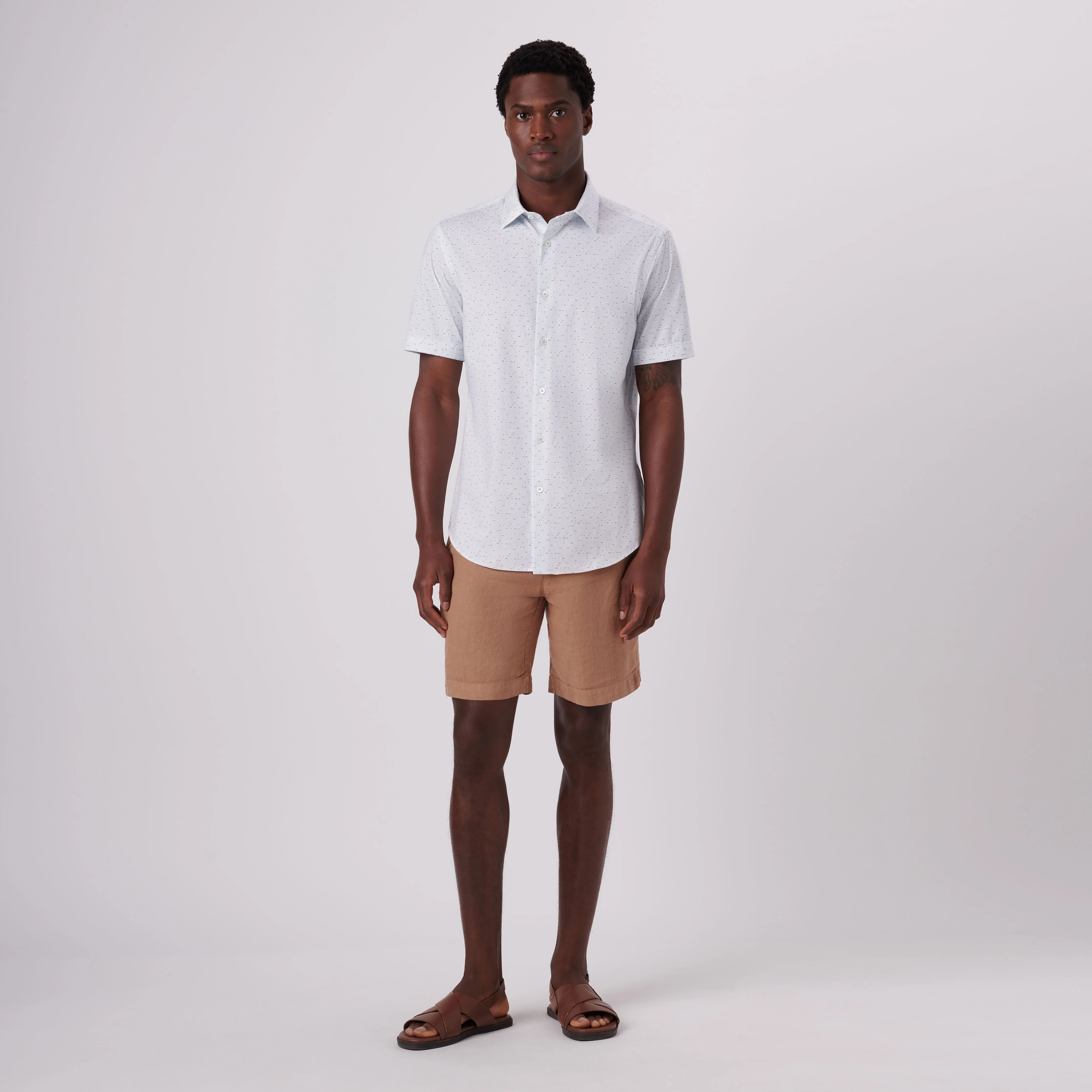 Miles Geometric Print OoohCotton Short Sleeve Shirt sold by Bugatchi product image thumbnail 5