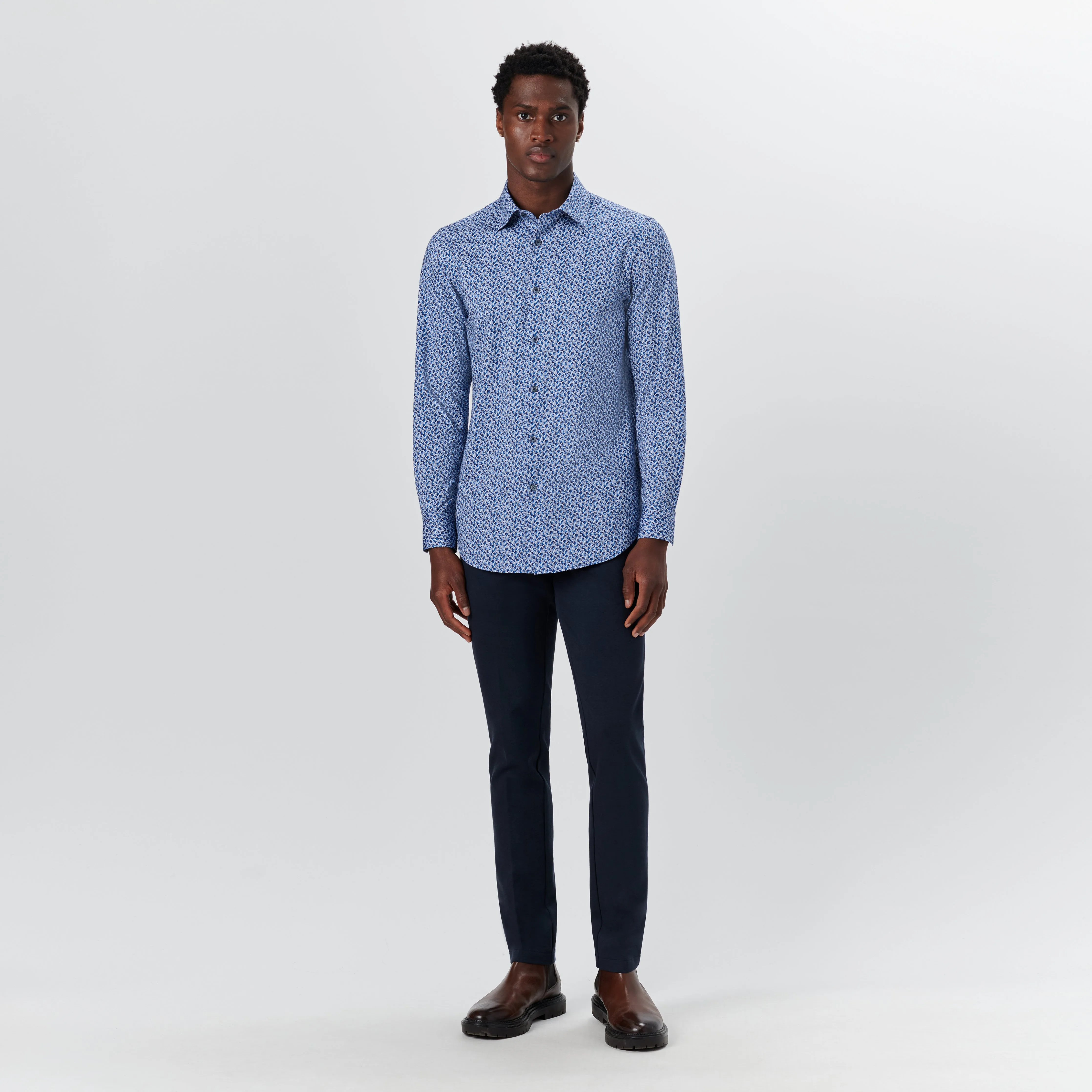 JAMES Leaf Print OoohCotton Shirt sold by Bugatchi product image thumbnail 5