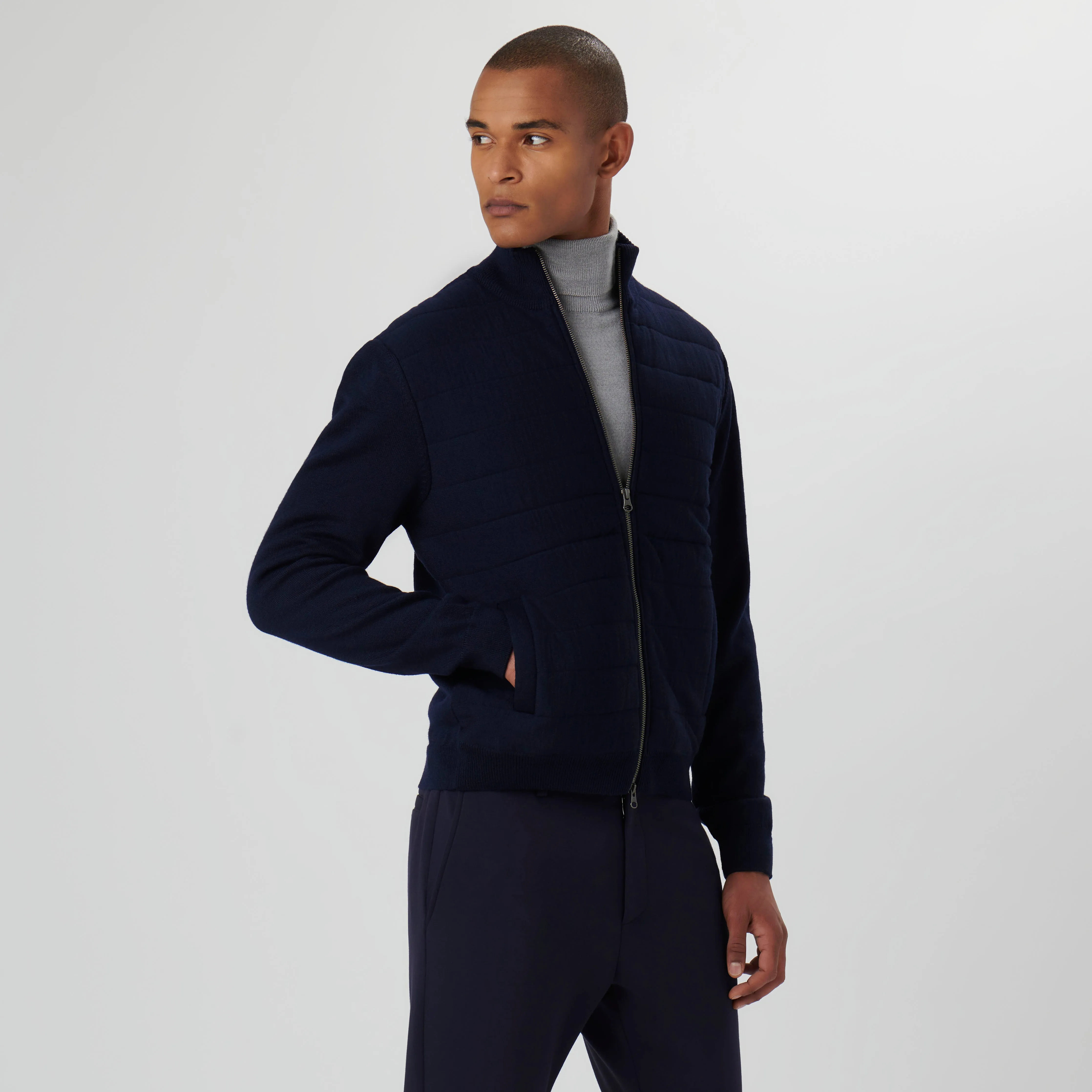 Solid Sweater Jacket sold by Bugatchi product image thumbnail 3