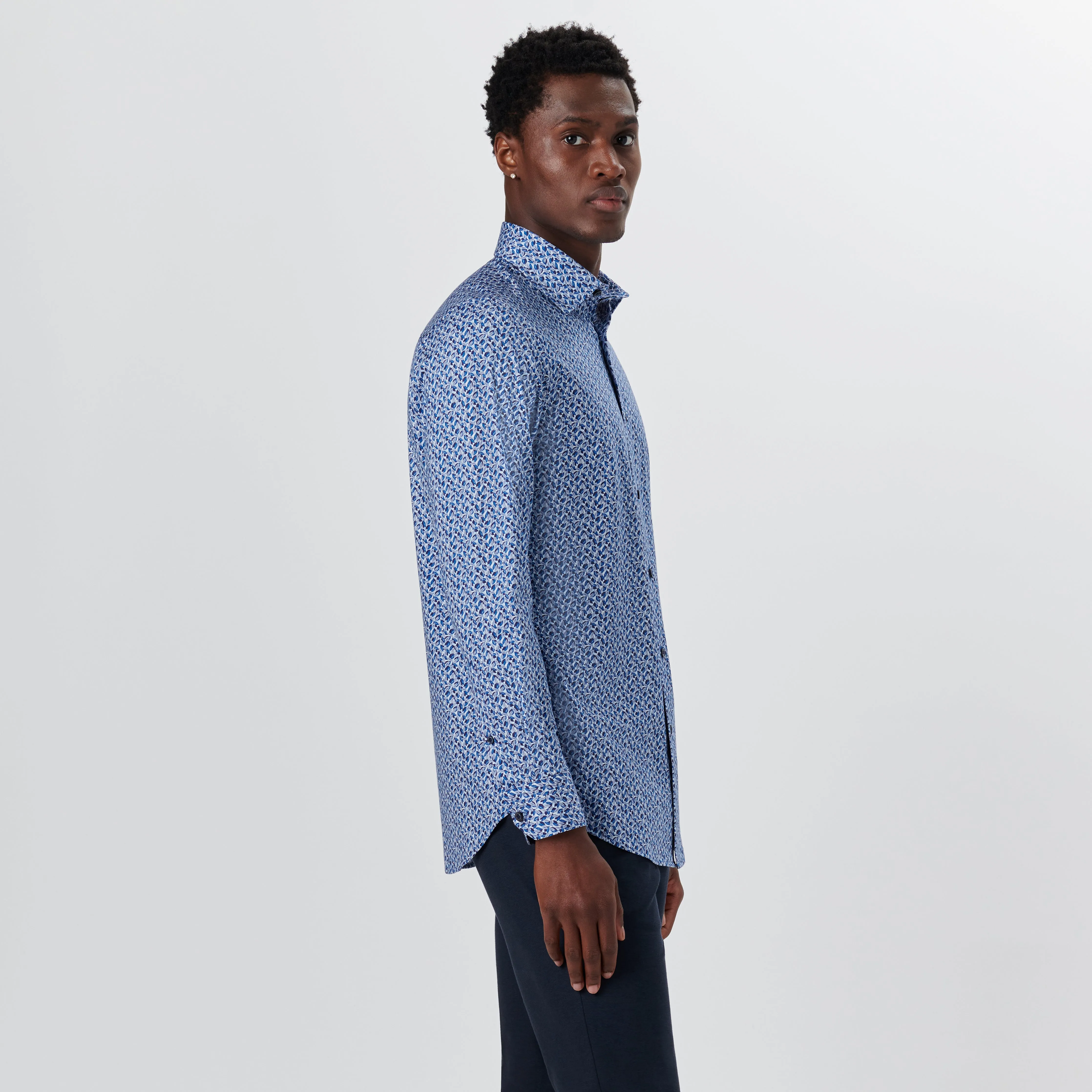 JAMES Leaf Print OoohCotton Shirt sold by Bugatchi product image thumbnail 3