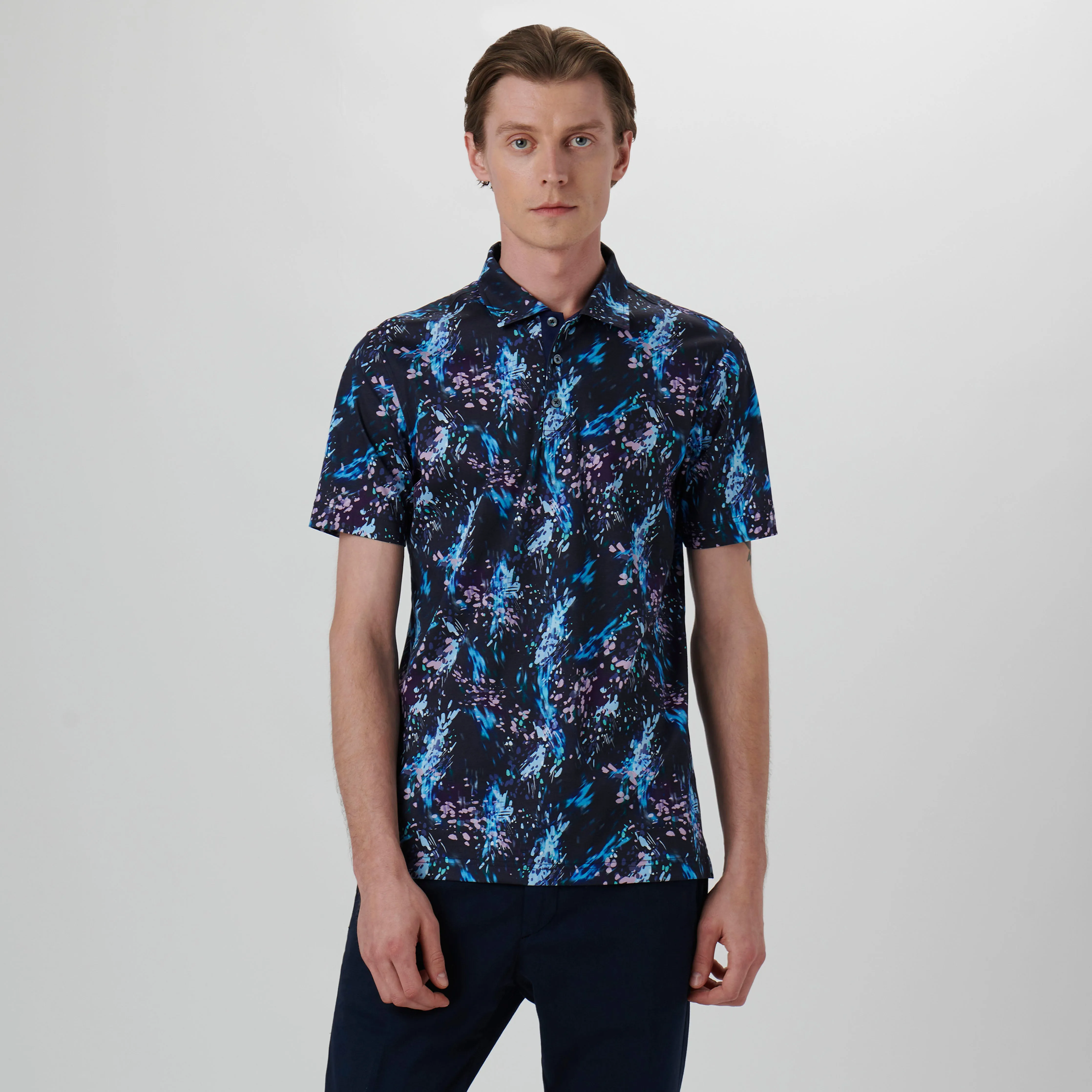 Hendrix Abstract Print Polo Shirt sold by Bugatchi product image thumbnail 2