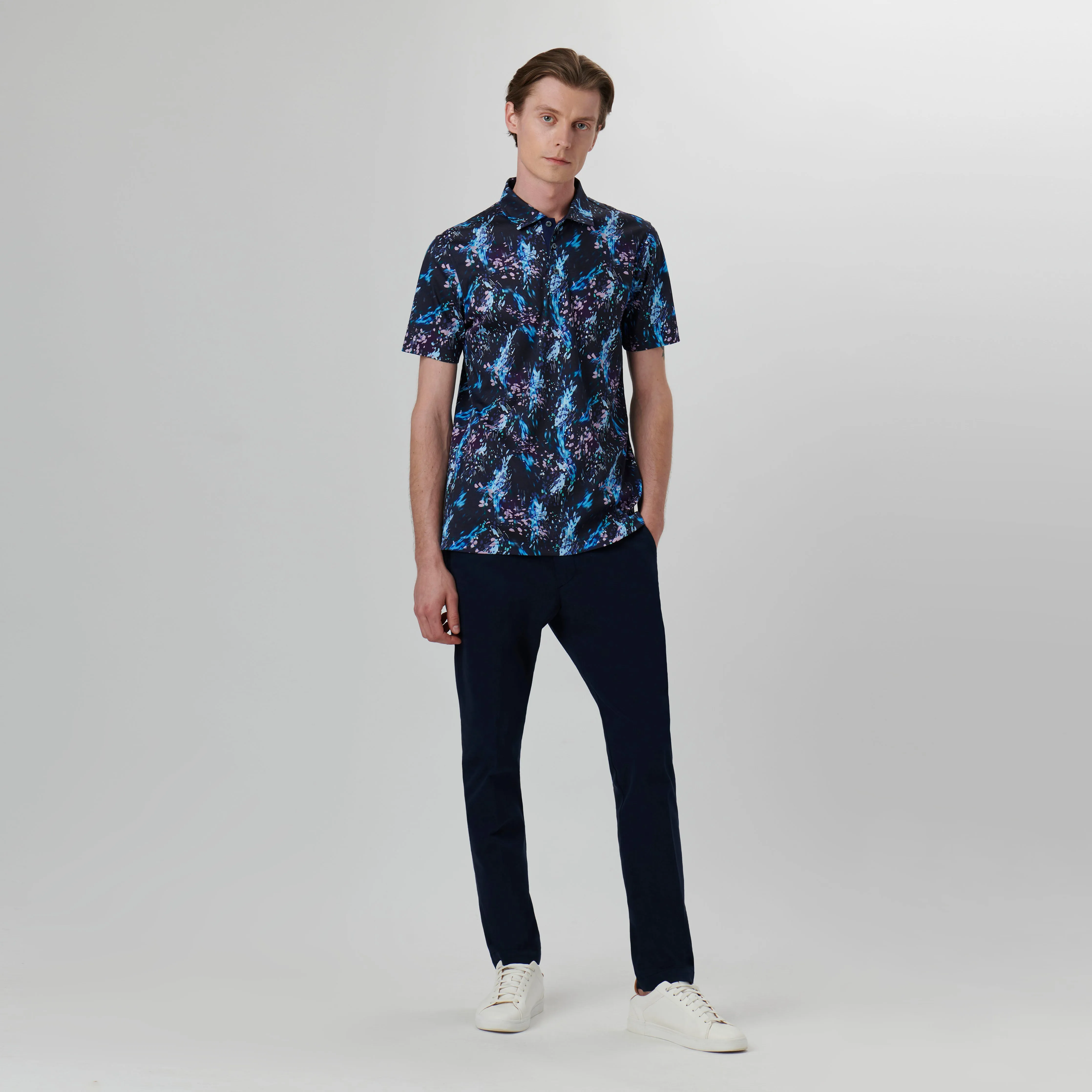 Hendrix Abstract Print Polo Shirt sold by Bugatchi product image thumbnail 5
