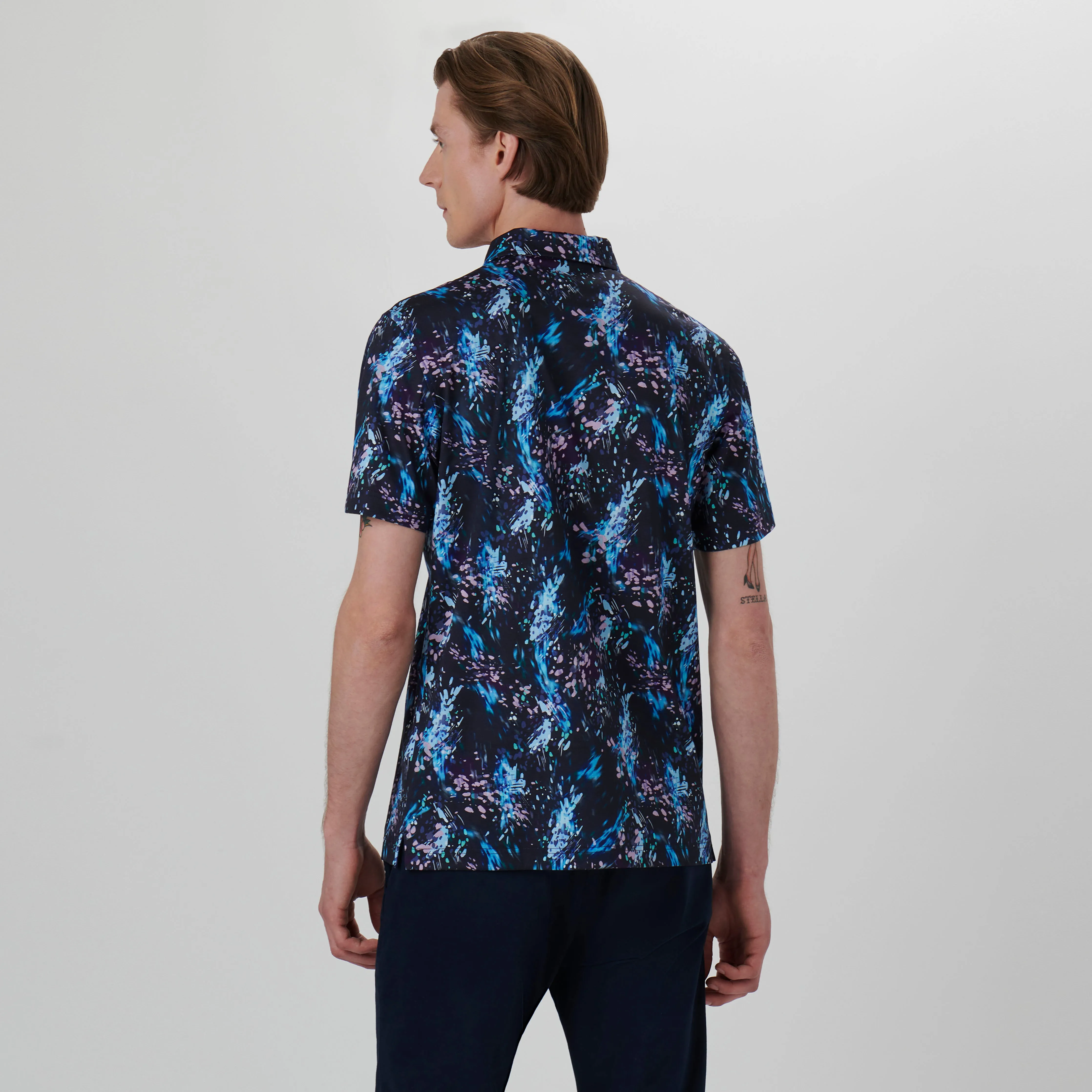 Hendrix Abstract Print Polo Shirt sold by Bugatchi product image thumbnail 4
