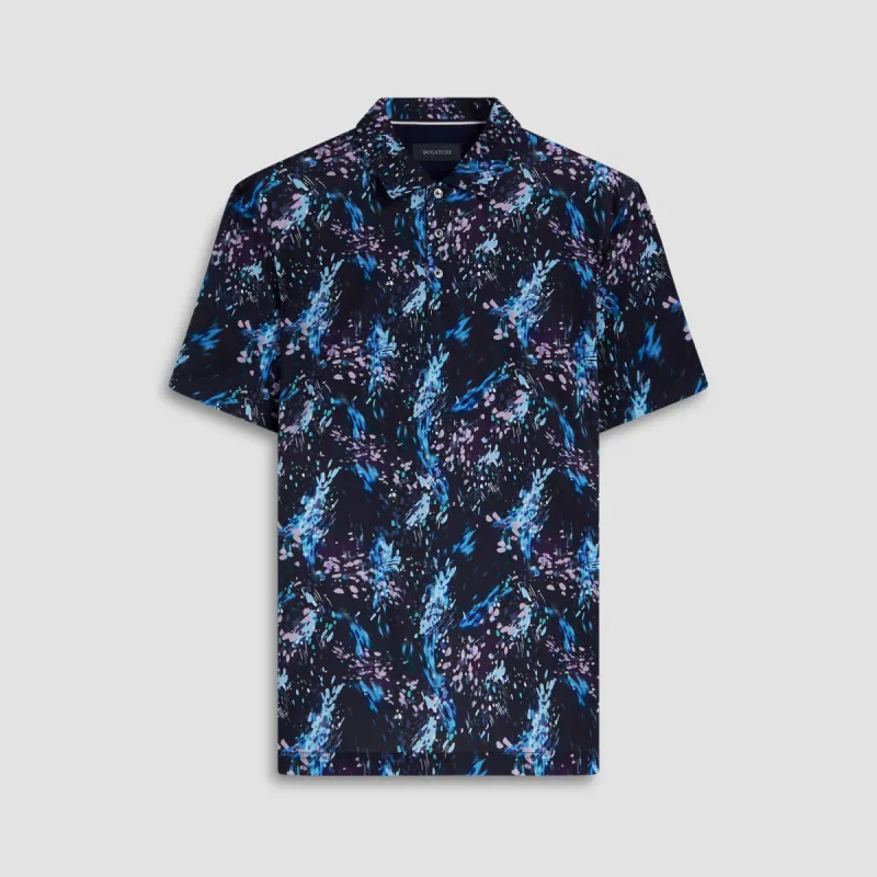 Hendrix Abstract Print Polo Shirt sold by Bugatchi