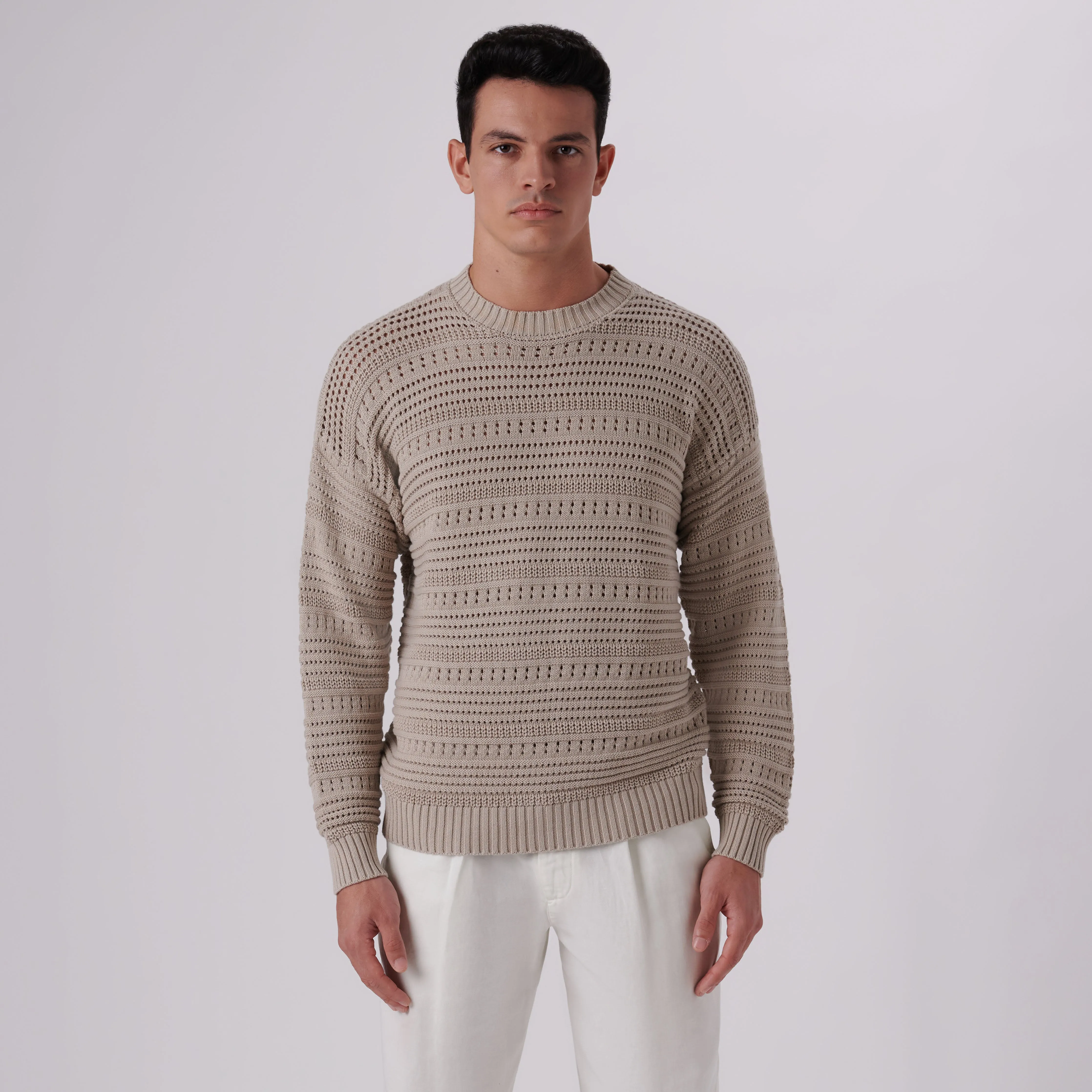 Patterned Crew Neck Sweater sold by Bugatchi product image thumbnail 2