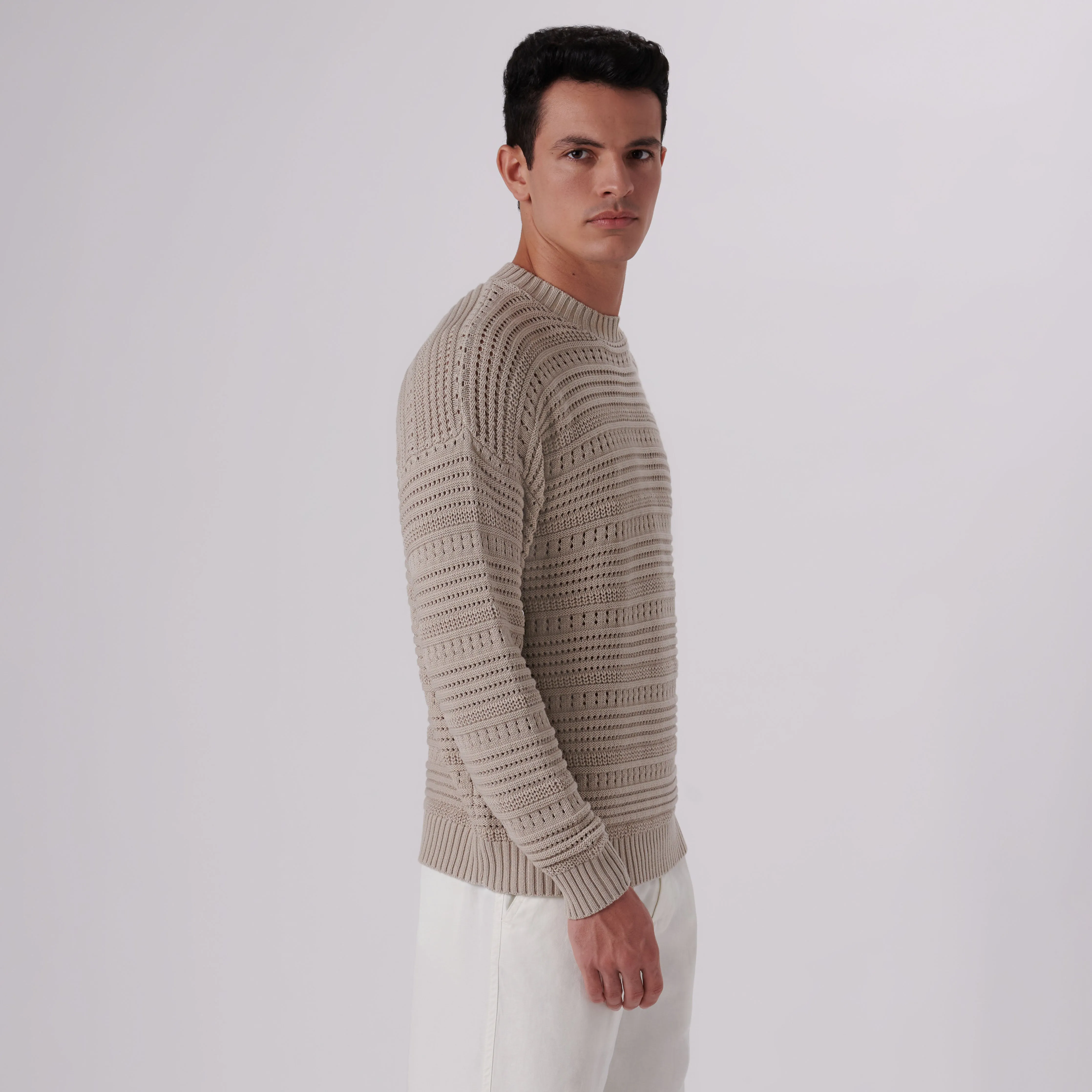 Patterned Crew Neck Sweater sold by Bugatchi product image thumbnail 3