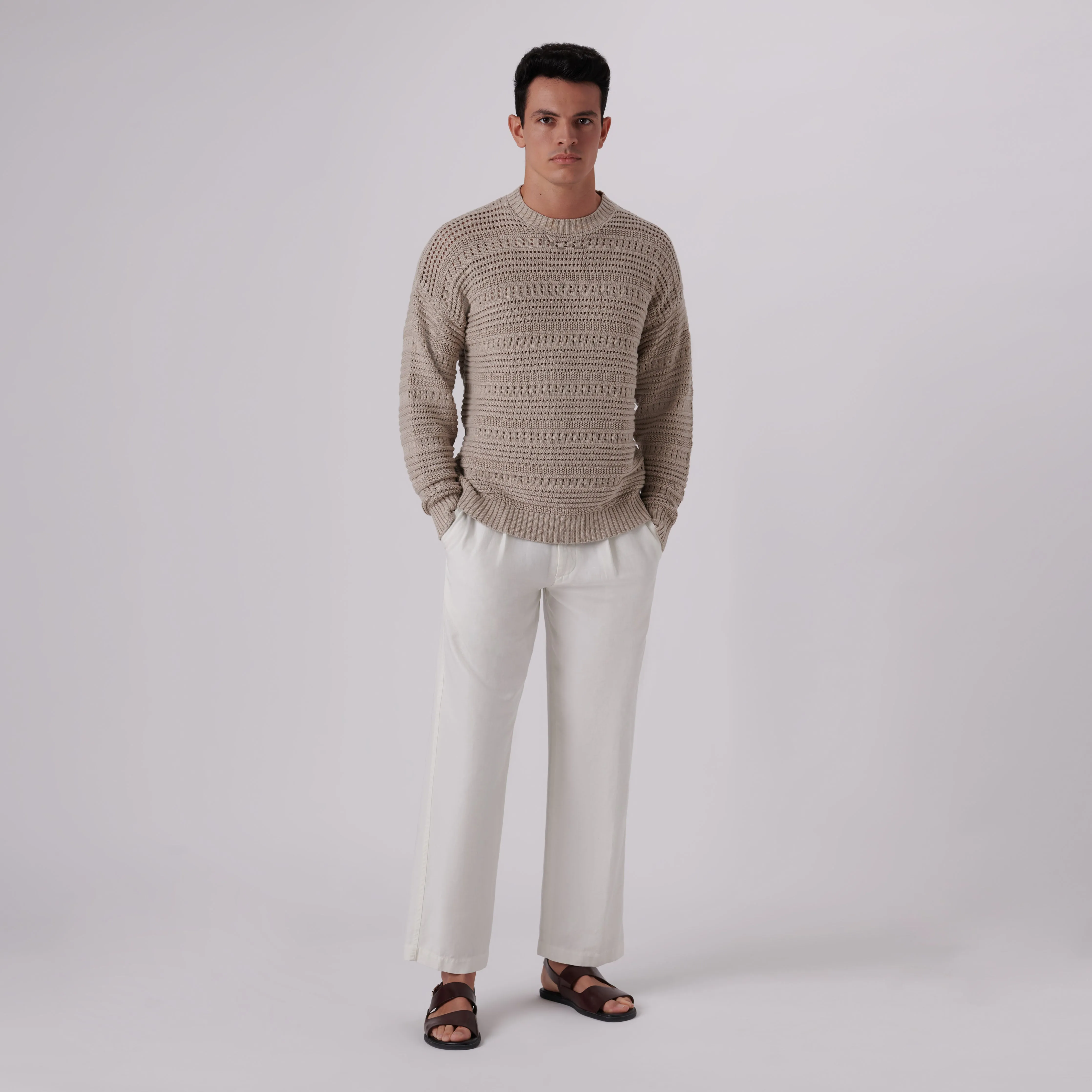 Patterned Crew Neck Sweater sold by Bugatchi product image thumbnail 5