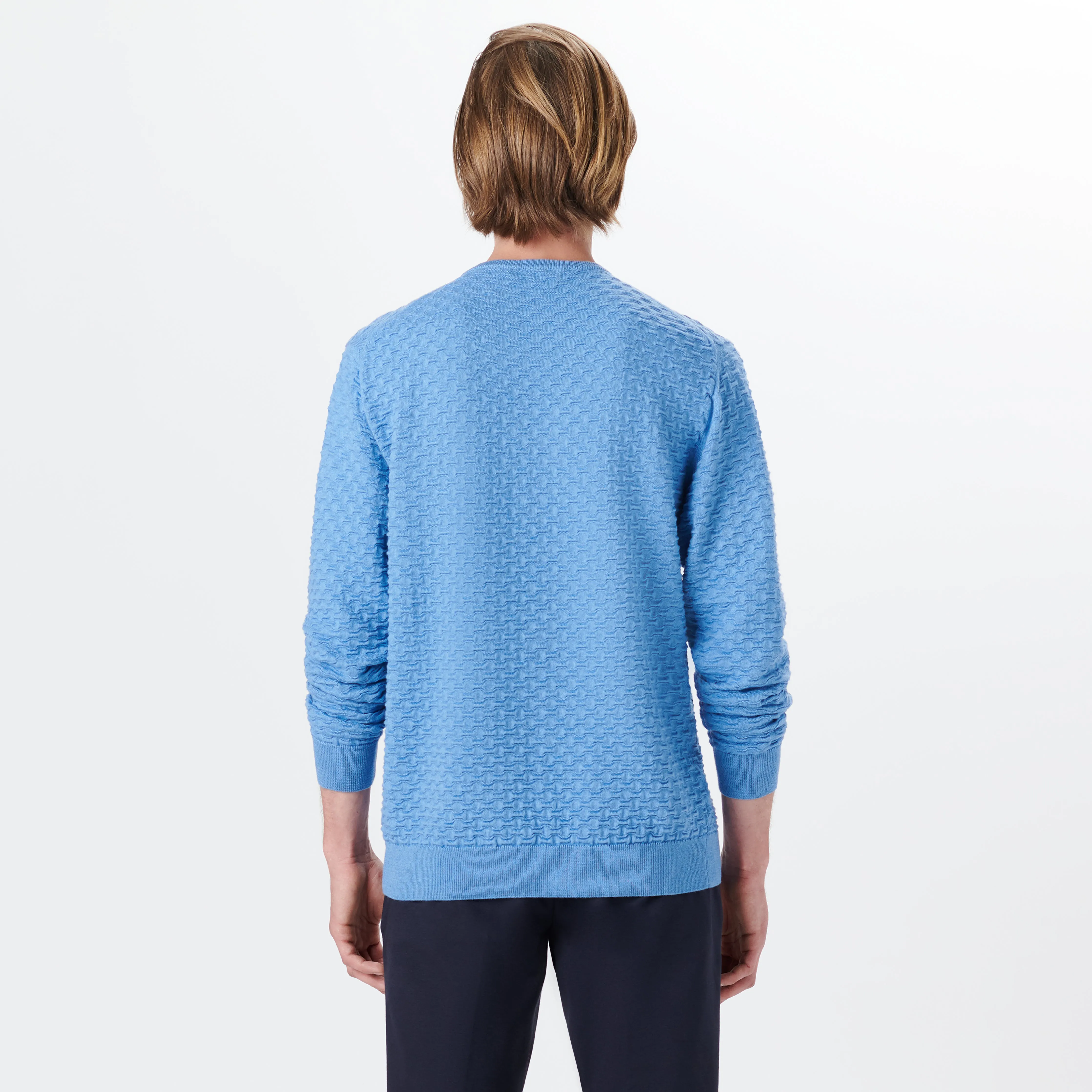 Crew Neck Jacquard Wave Sweater sold by Bugatchi product image thumbnail 4