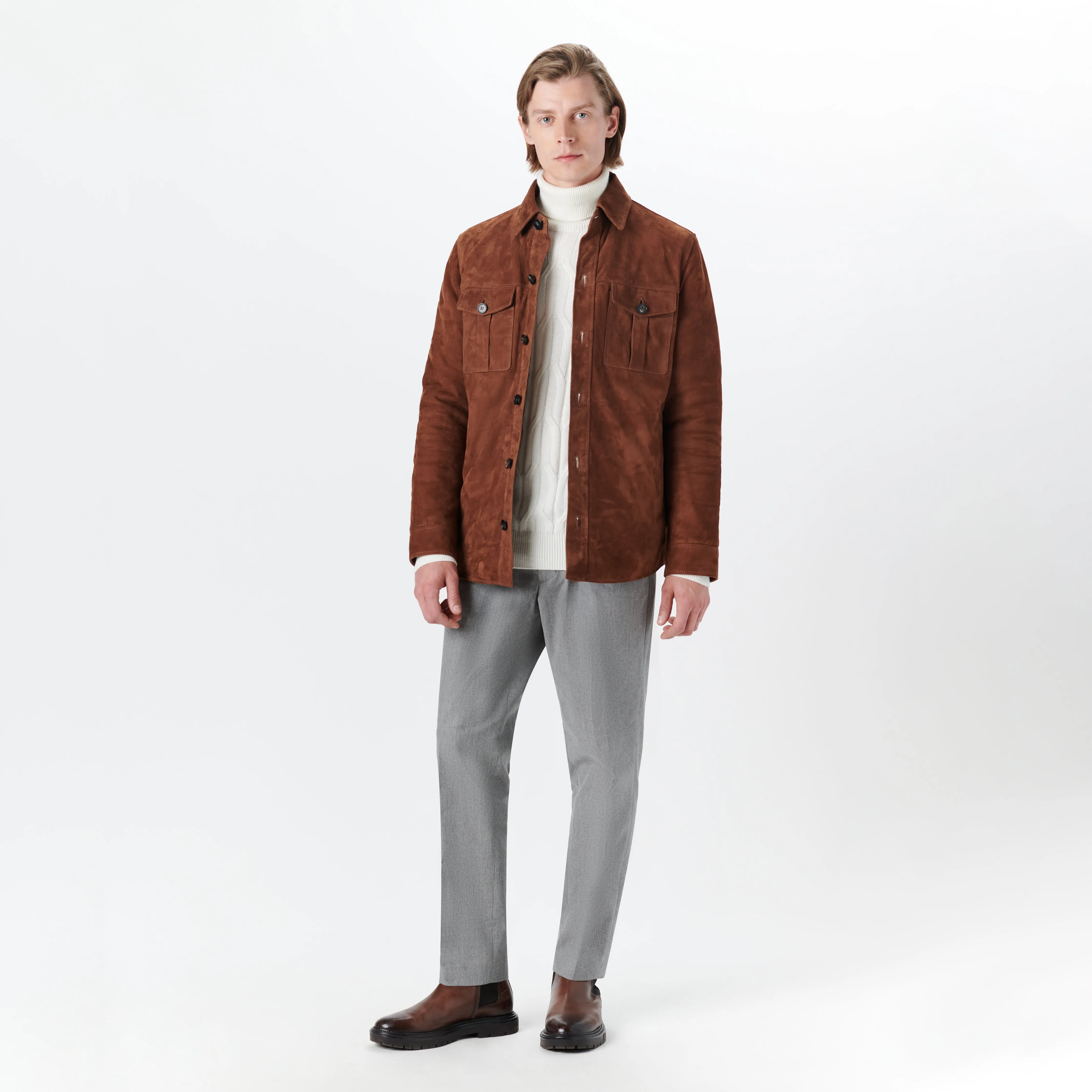 Suede Shirt Jacket sold by Bugatchi product image thumbnail 5