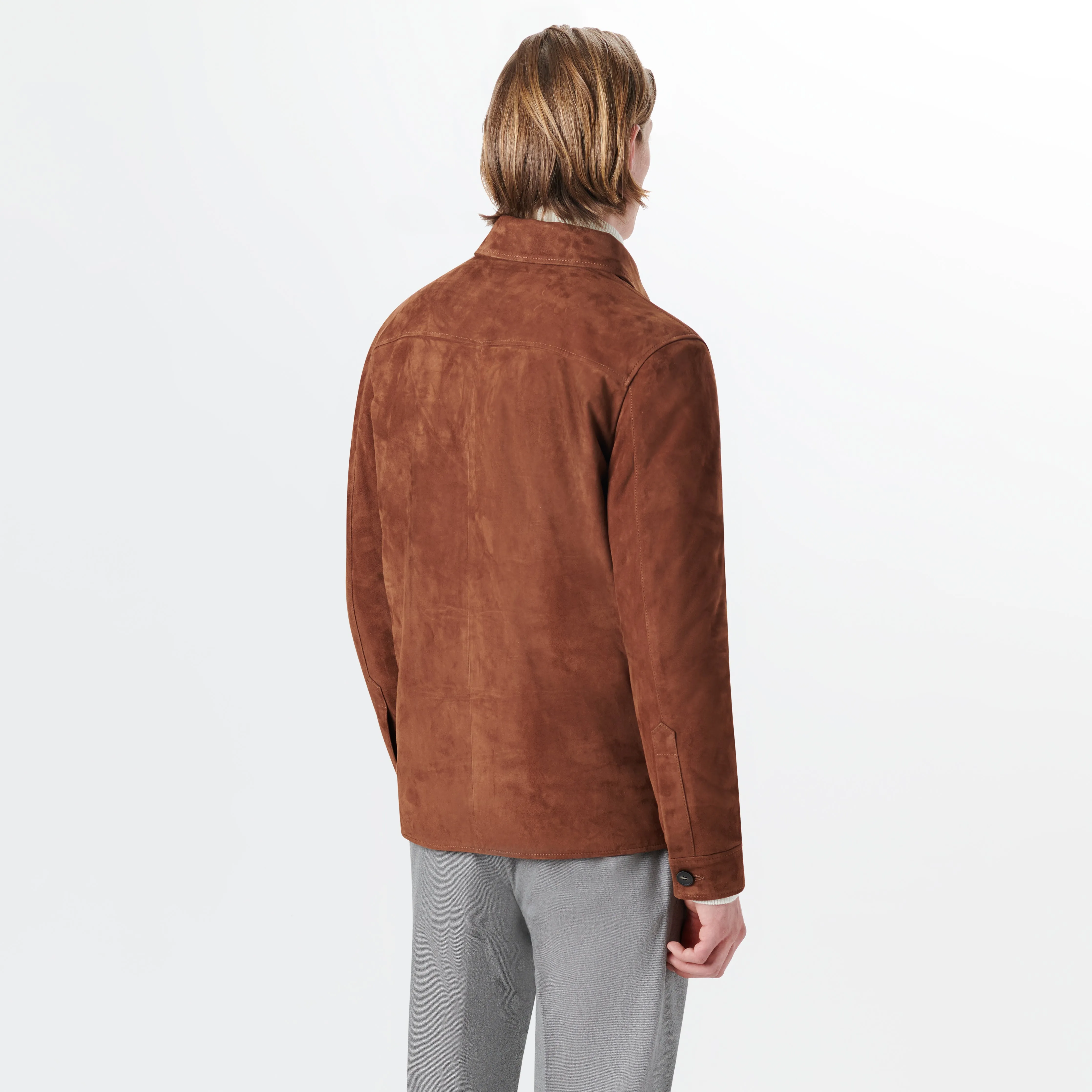 Suede Shirt Jacket sold by Bugatchi product image thumbnail 4