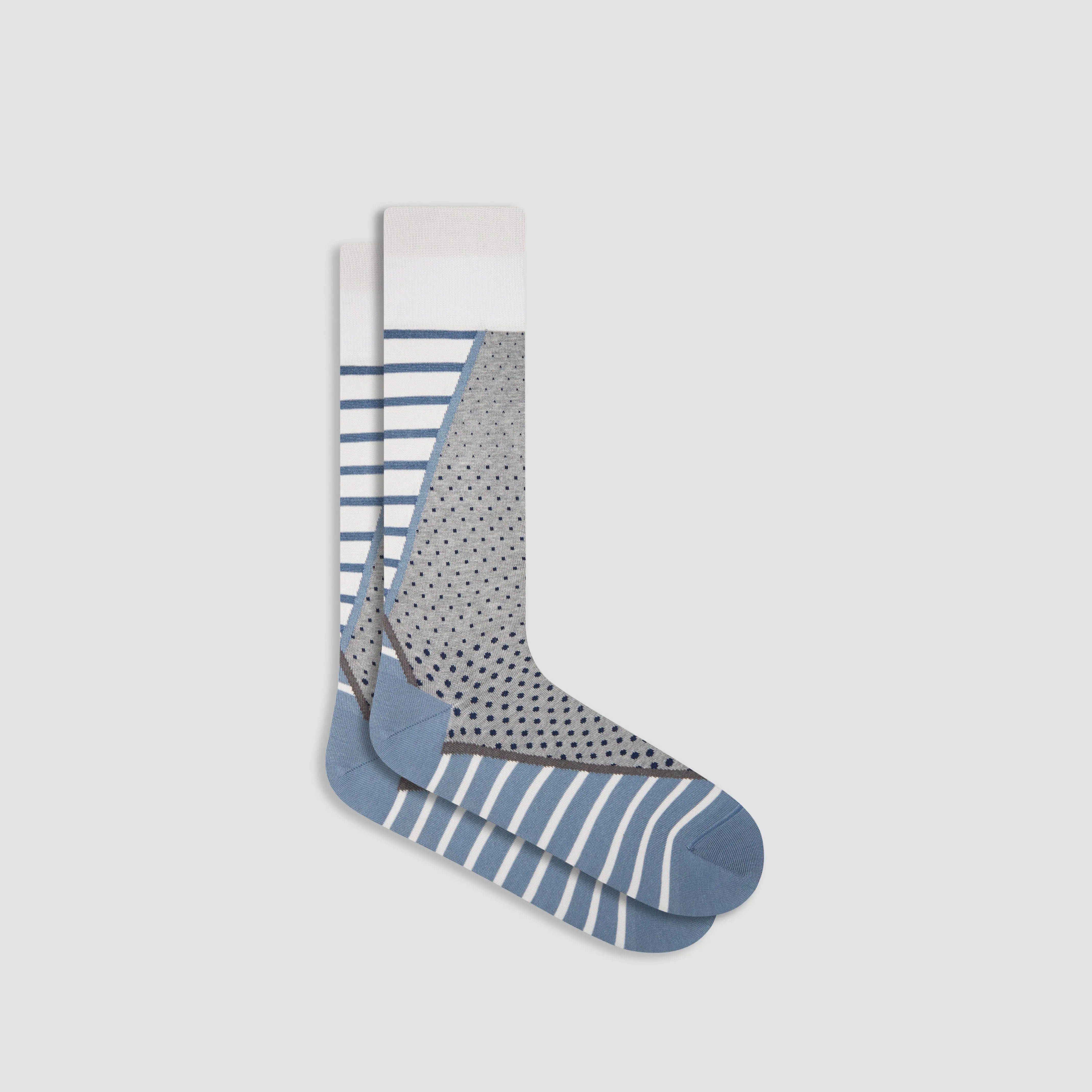 Stripe and Dot Mid-Calf Socks sold by Bugatchi