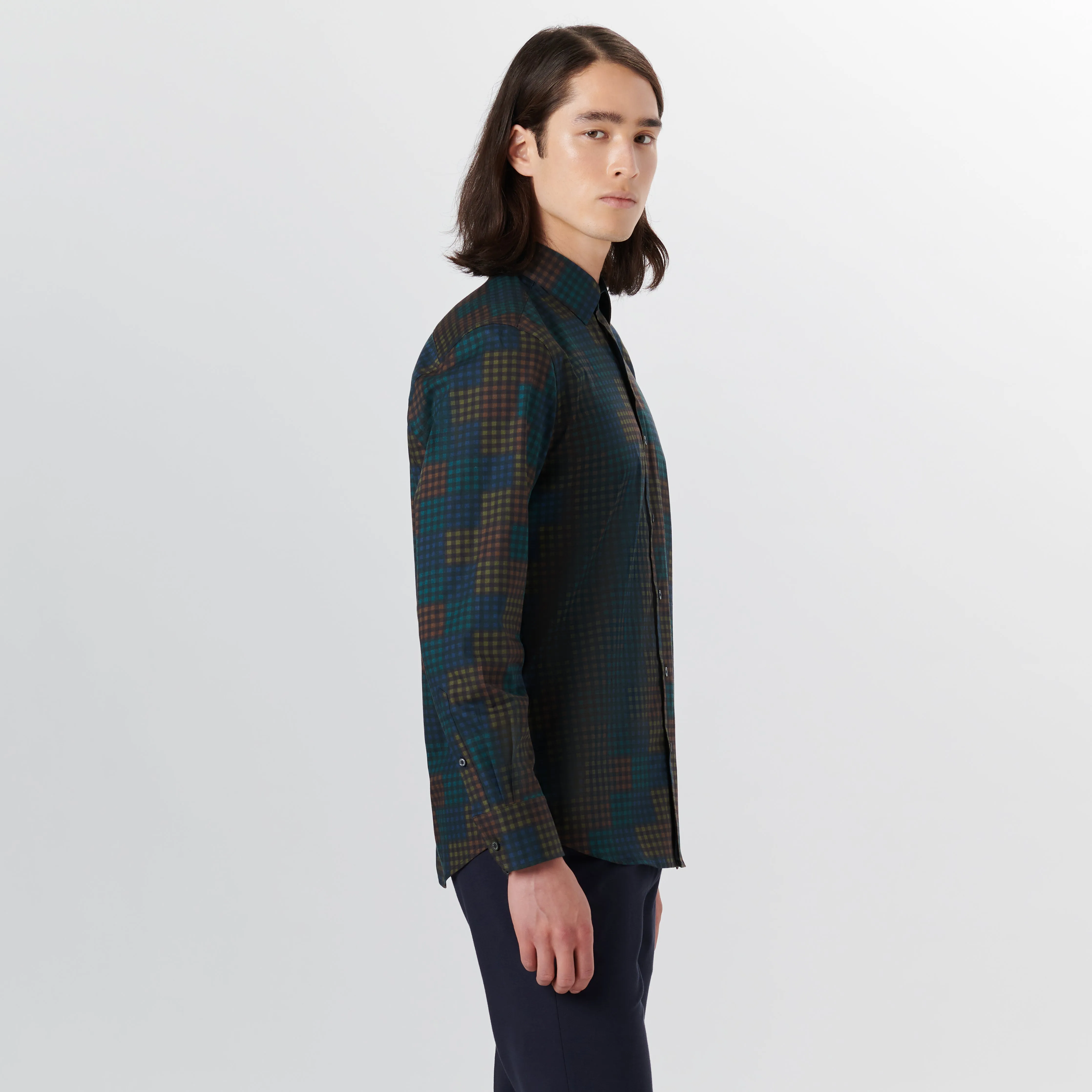 JULIAN Mini Check Shirt sold by Bugatchi product image thumbnail 3