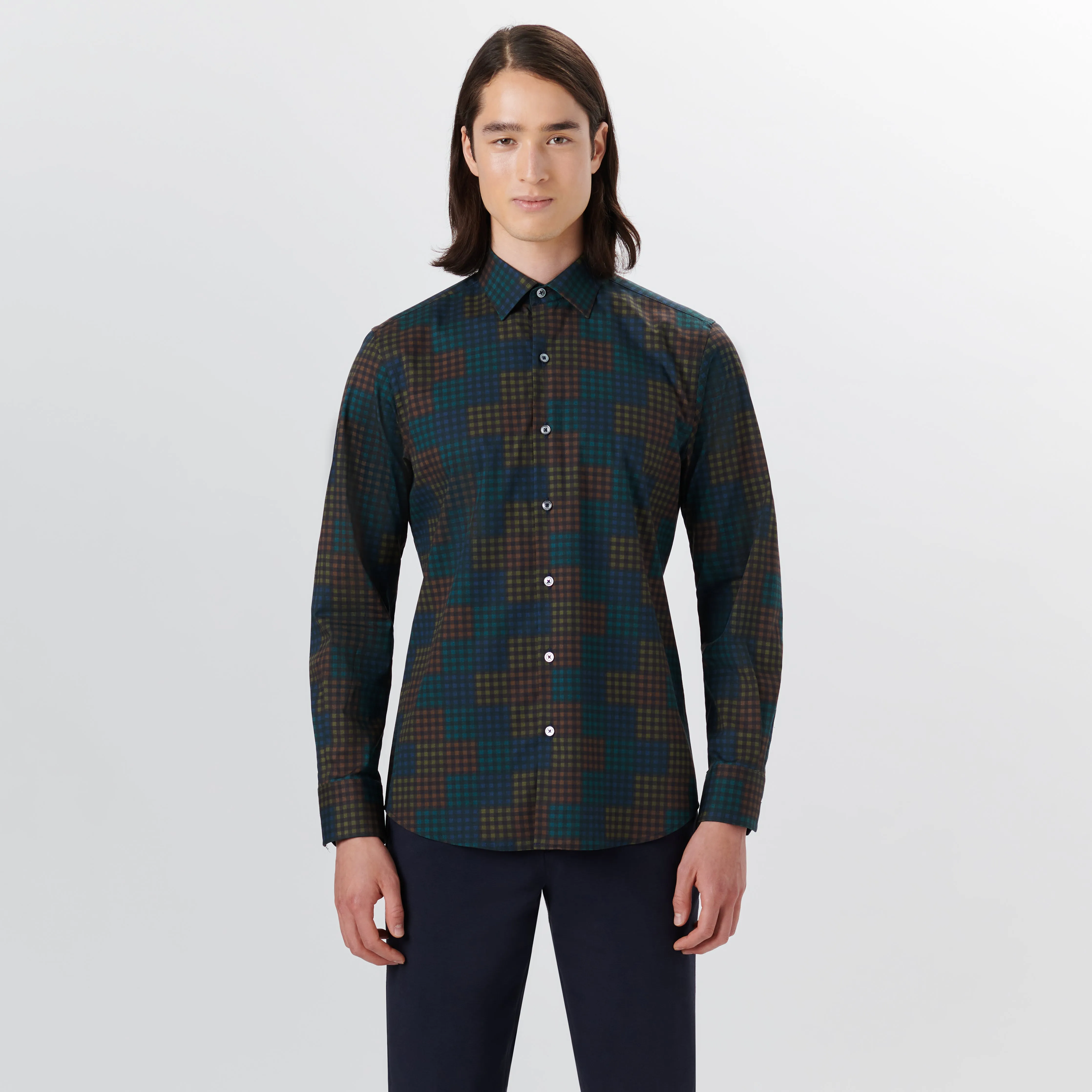 JULIAN Mini Check Shirt sold by Bugatchi product image thumbnail 2