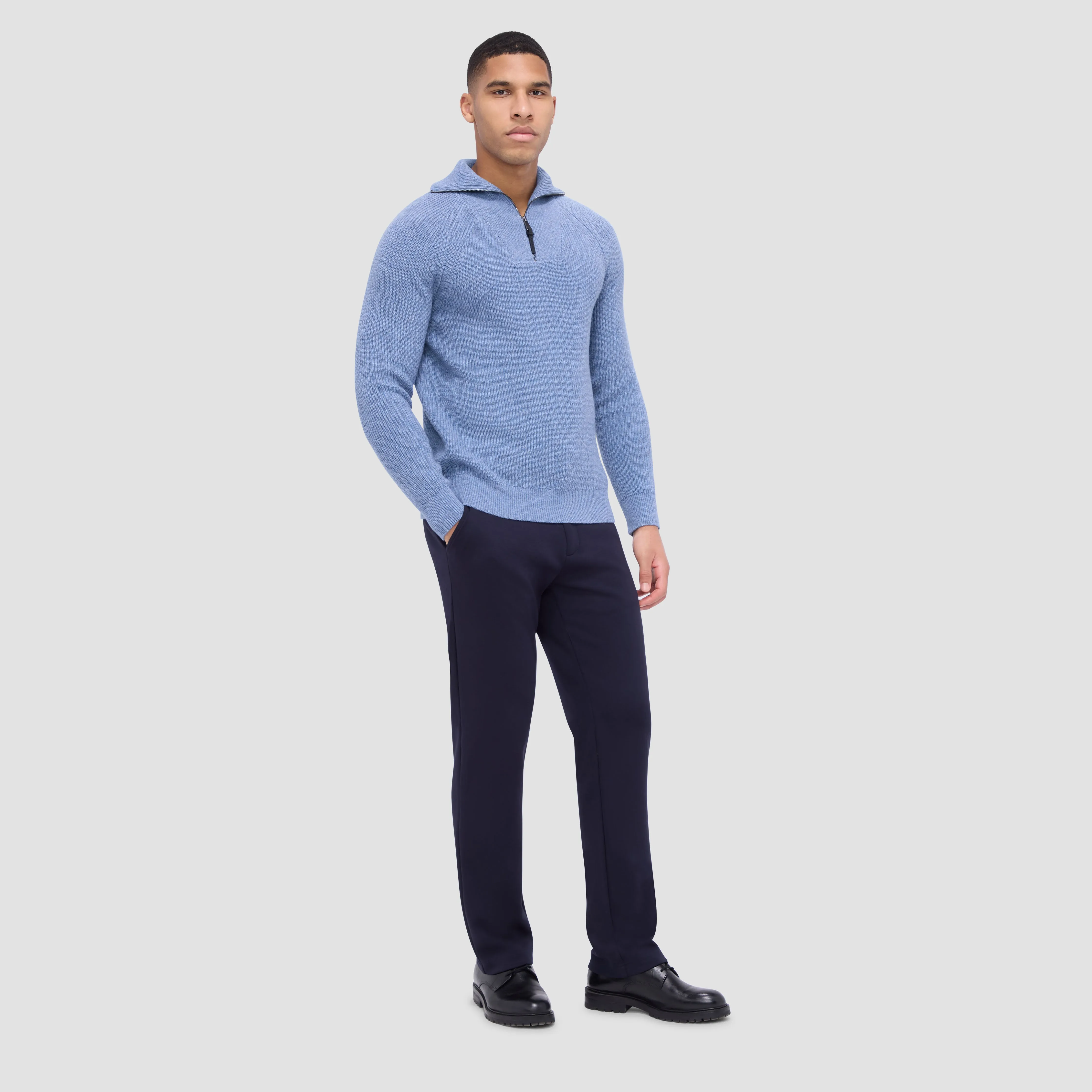 Fisherman Rib-Stitch Quarter-Zip Sweater sold by Bugatchi product image thumbnail 5