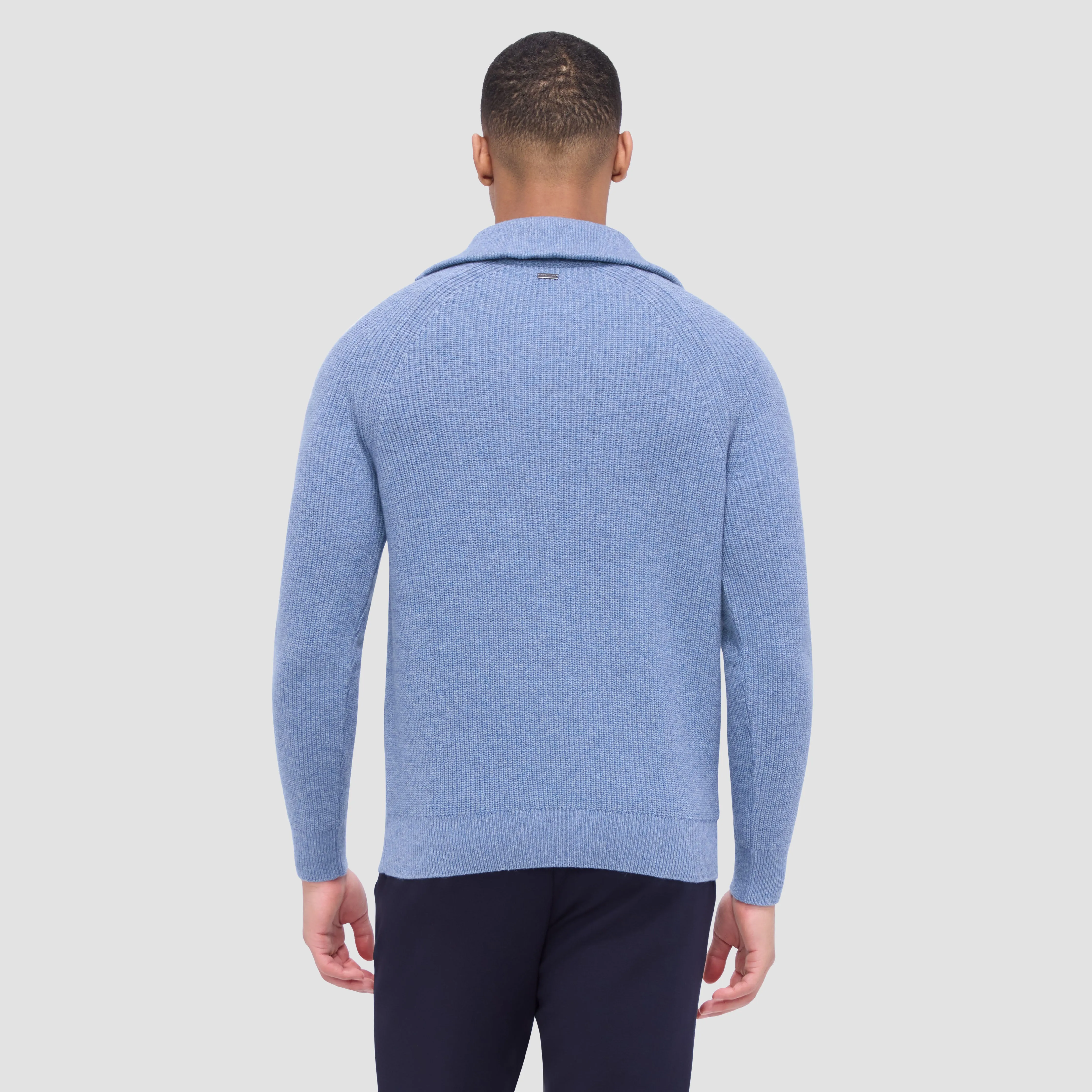 Fisherman Rib-Stitch Quarter-Zip Sweater sold by Bugatchi product image thumbnail 4