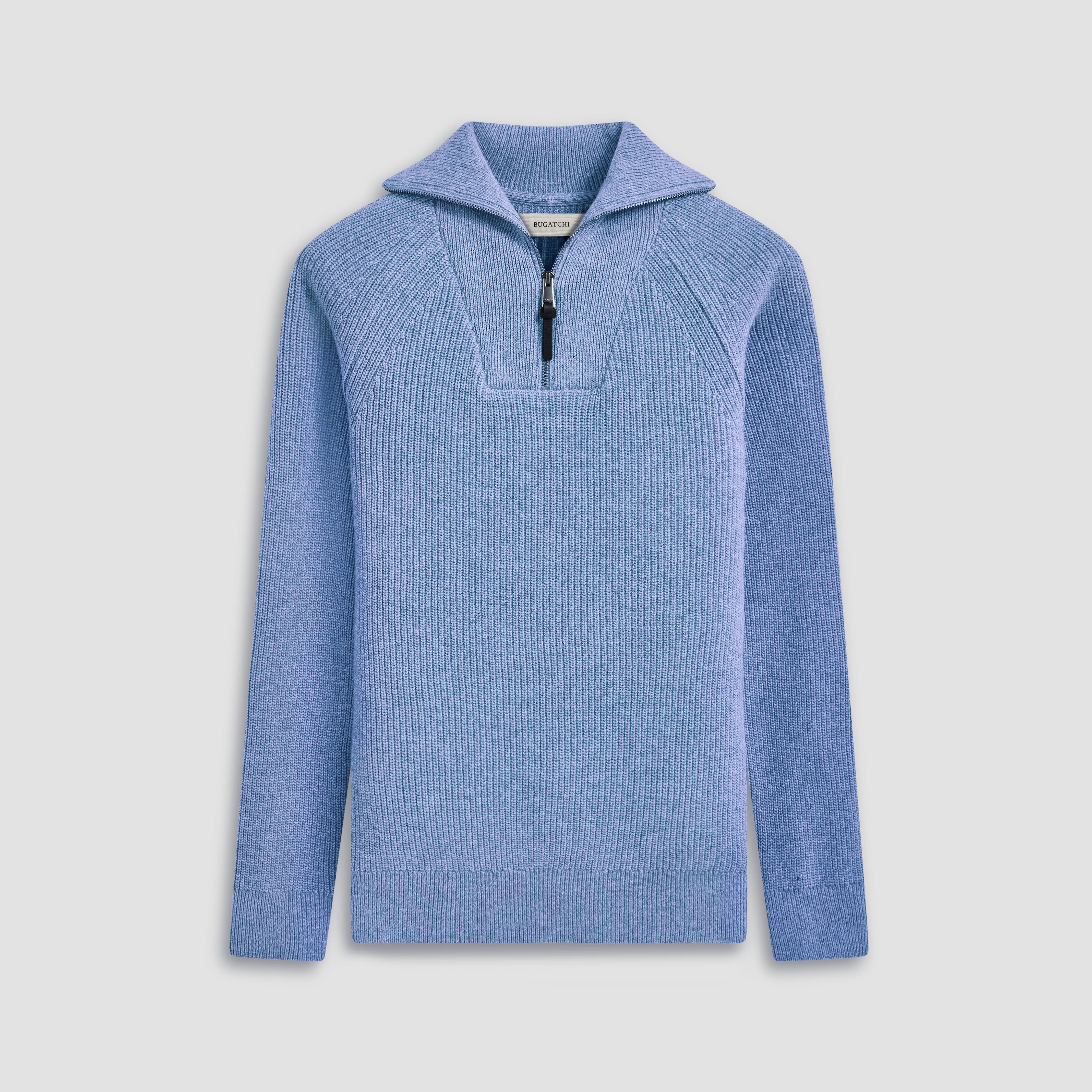 Fisherman Rib-Stitch Quarter-Zip Sweater sold by Bugatchi