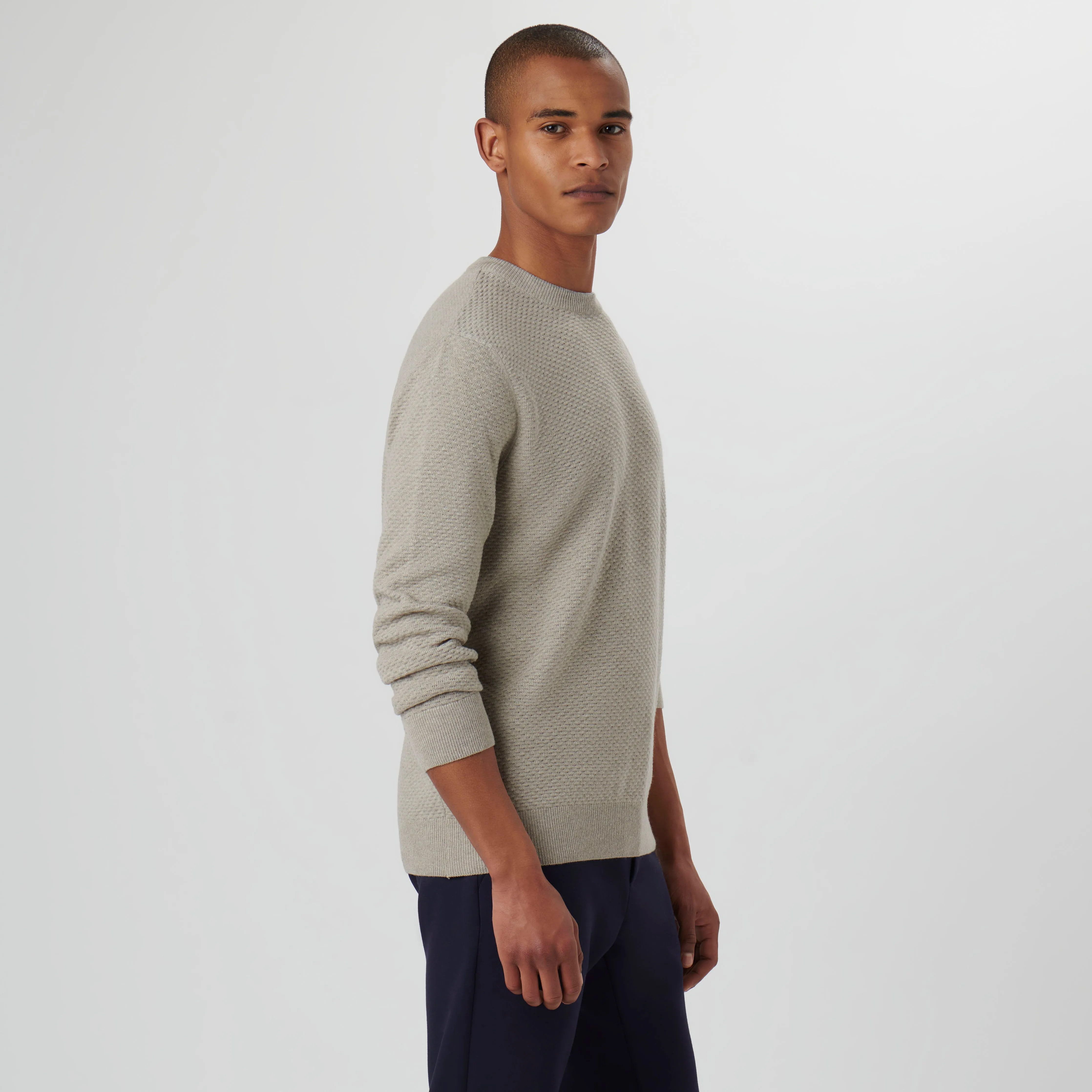Waffle Stitch Crew Neck Sweater sold by Bugatchi product image thumbnail 3