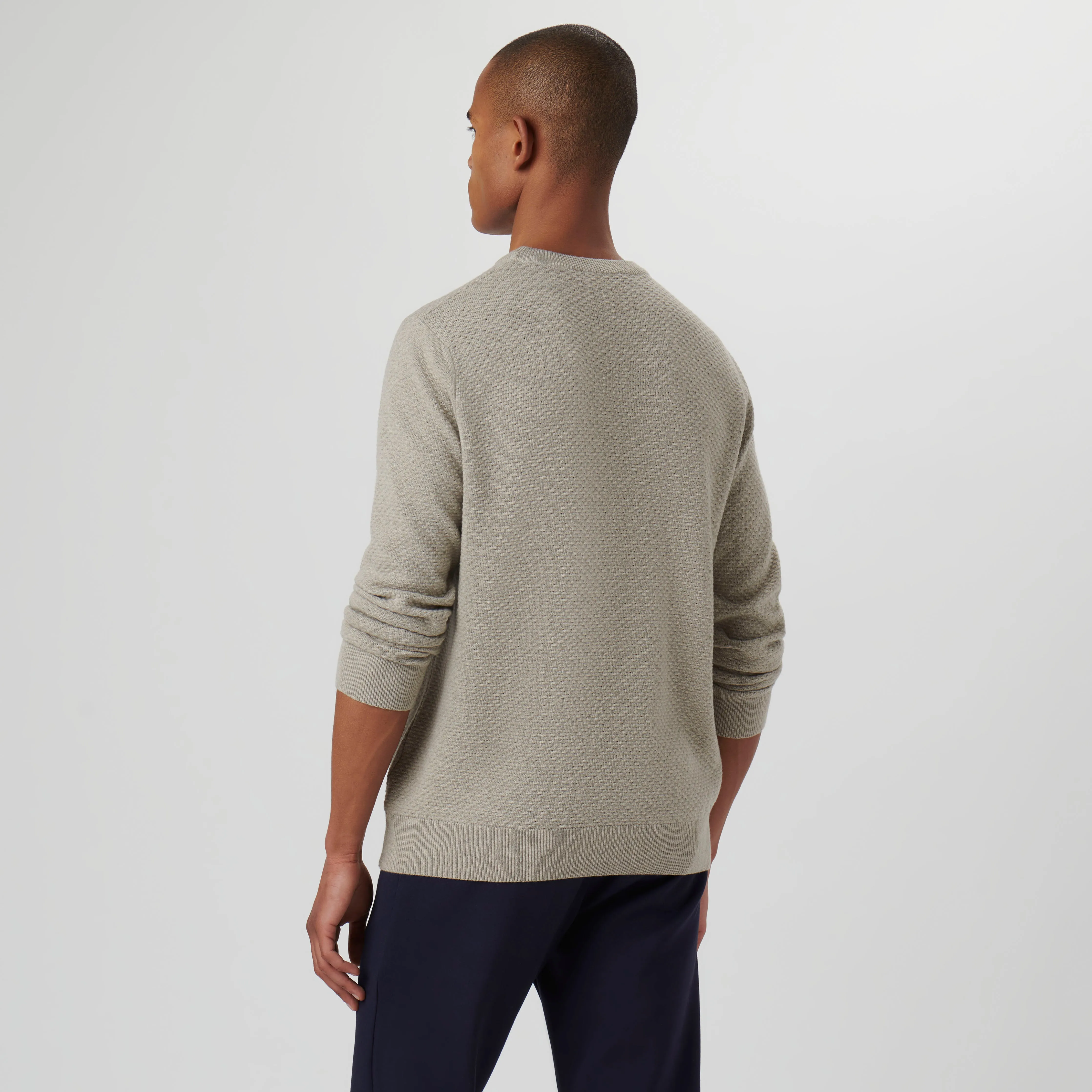 Waffle Stitch Crew Neck Sweater sold by Bugatchi product image thumbnail 4