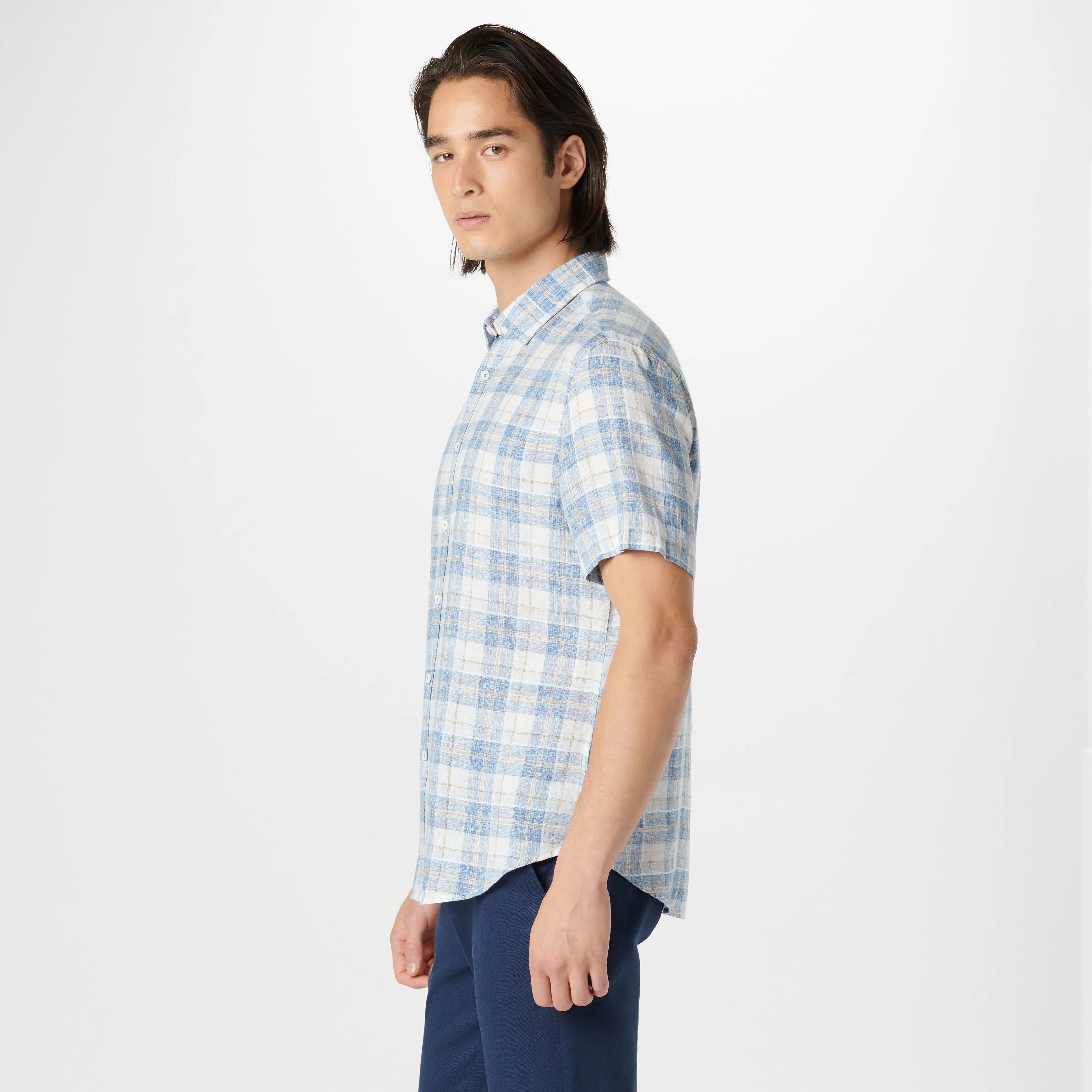 Orson Plaid Short Sleeve Shirt sold by Bugatchi product image thumbnail 3